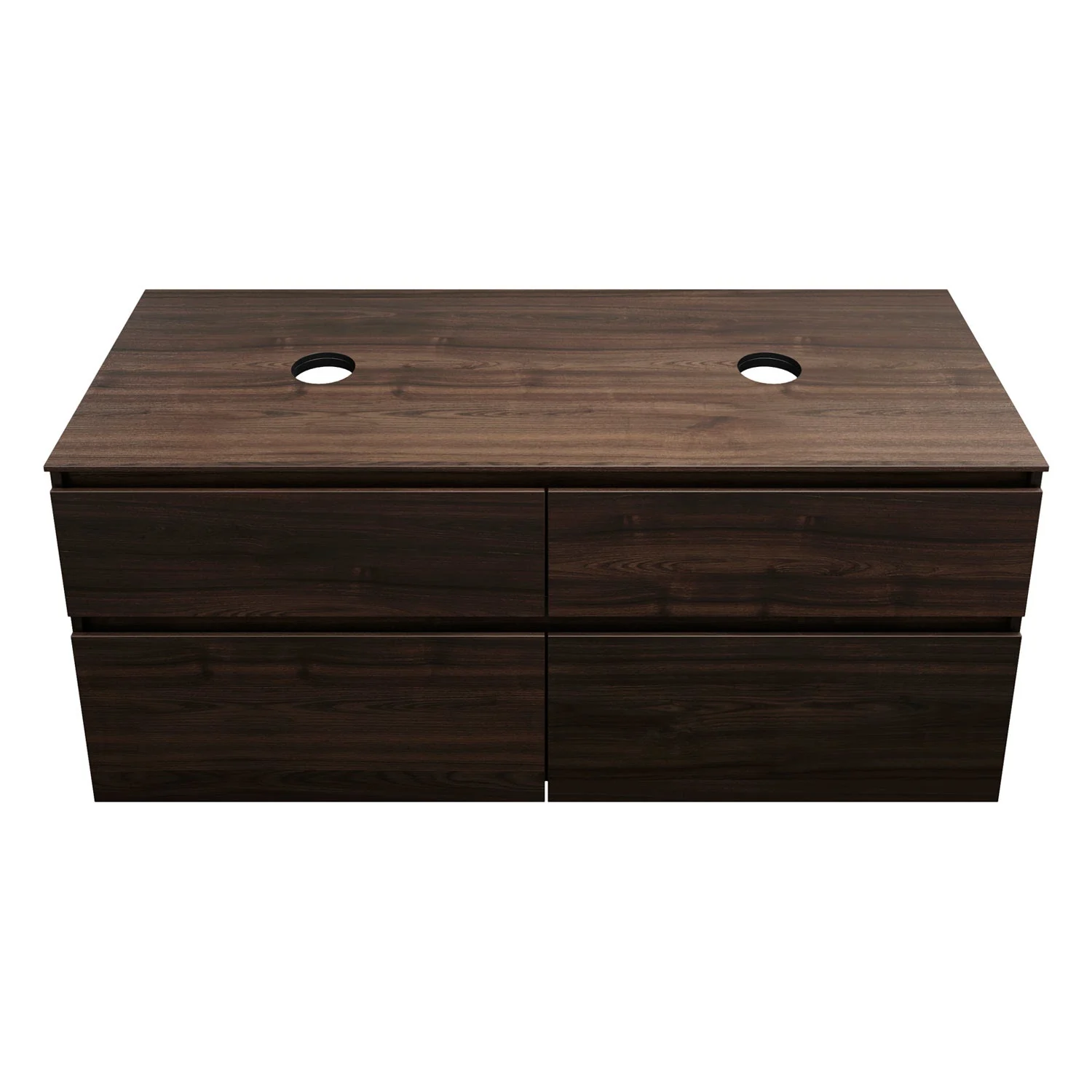 burgbad Lin20 Waschtischunterschrank mit Konsolenplatte 140 cm, 4 Auszüge, Beckenausschnitt links und rechts Bild 3