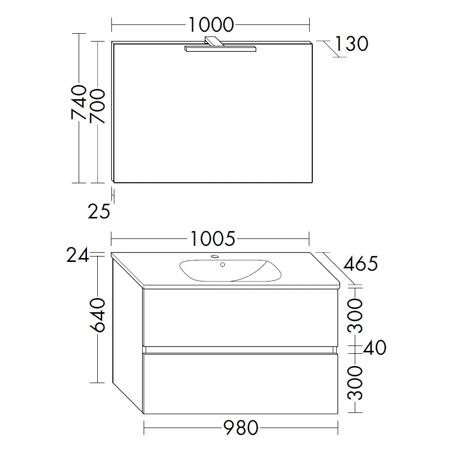 burgbad Liniq Badmöbel Set 100,5 cm mit LED-Lichtspiegel Bild 5