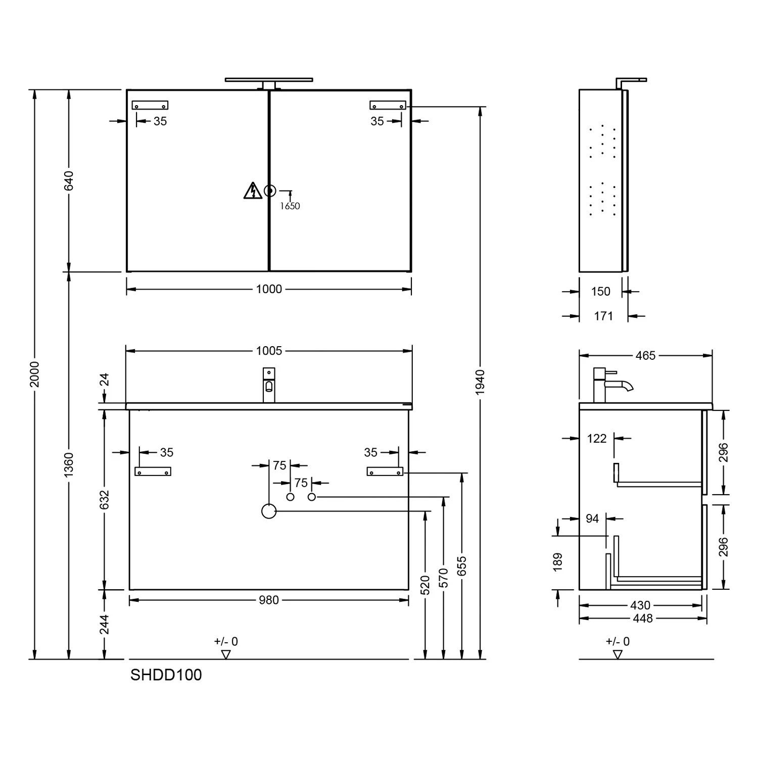 burgbad Liniq Badmöbel Set 100,5 cm mit LED-Spiegelschrank Bild 6