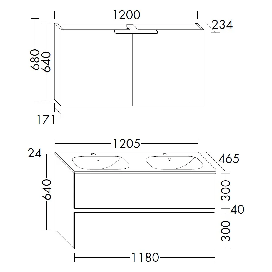 burgbad Liniq Badmöbel Set 120,5 cm mit LED-Spiegelschrank Bild 5