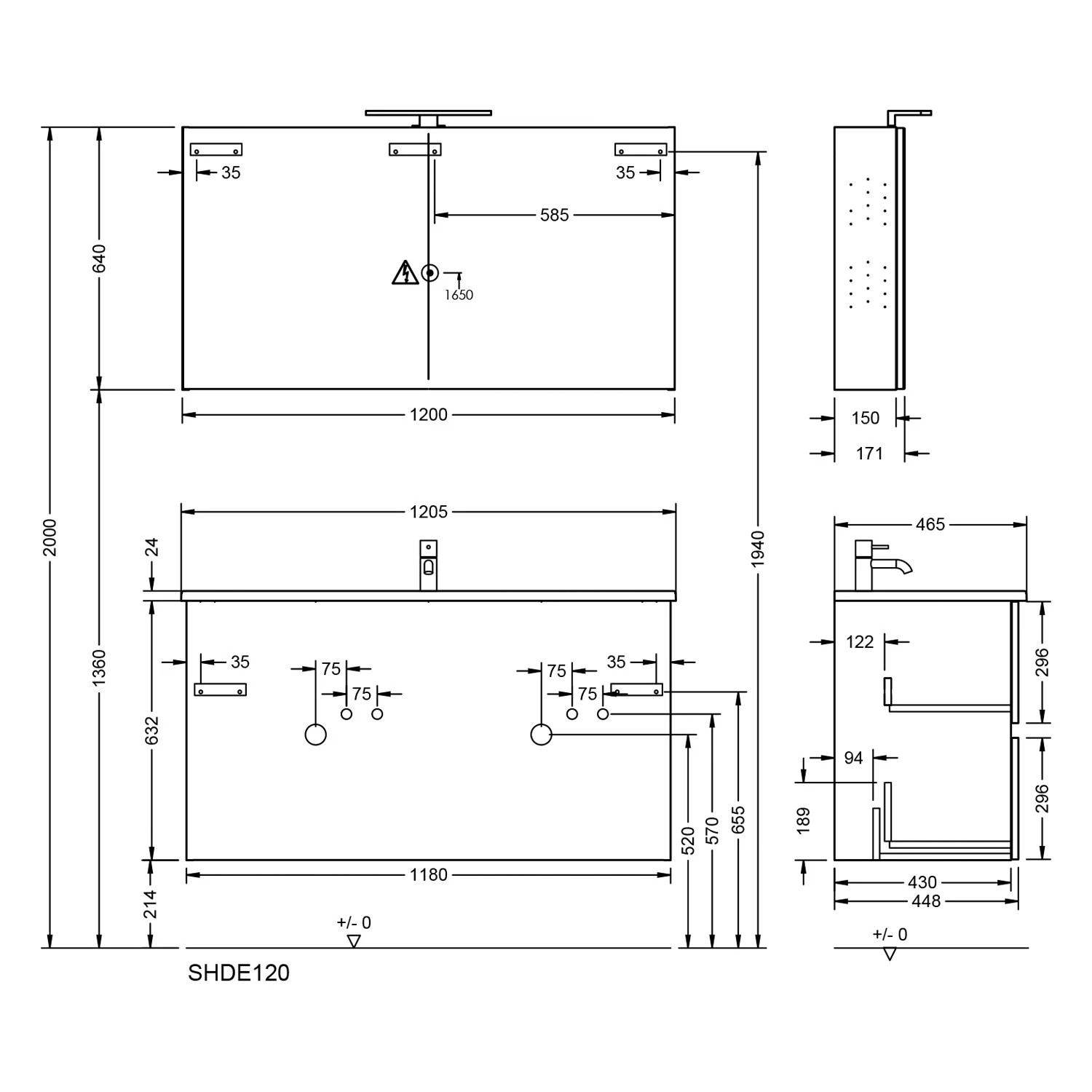 burgbad Liniq Badmöbel Set 120,5 cm mit LED-Spiegelschrank Bild 6