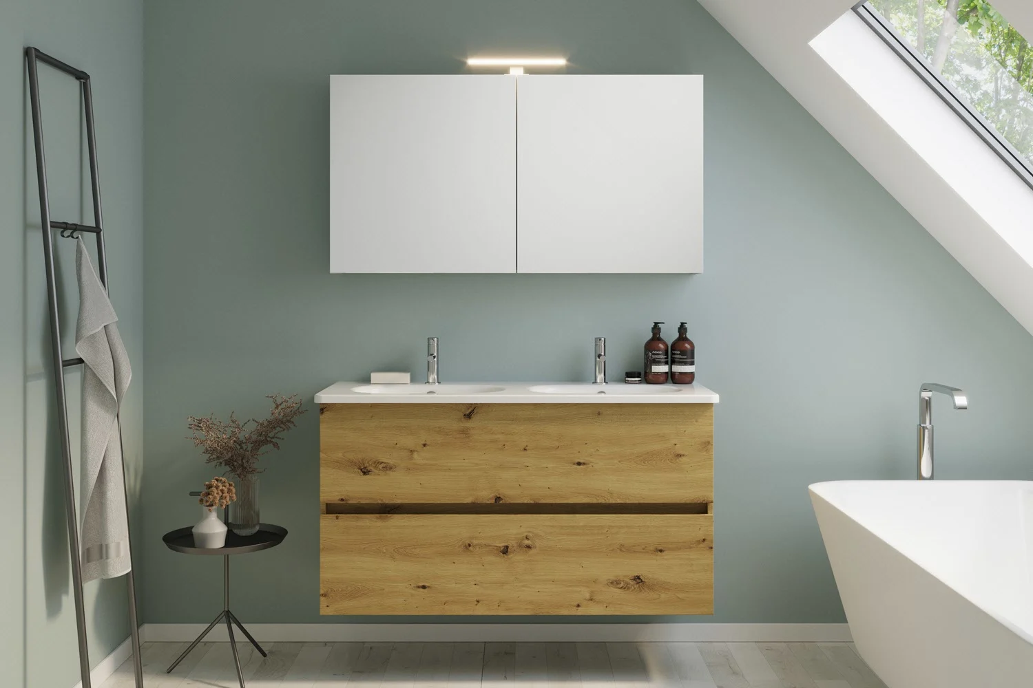 burgbad Liniq Badmöbel Set 120,5 cm mit LED-Spiegelschrank Bild 10