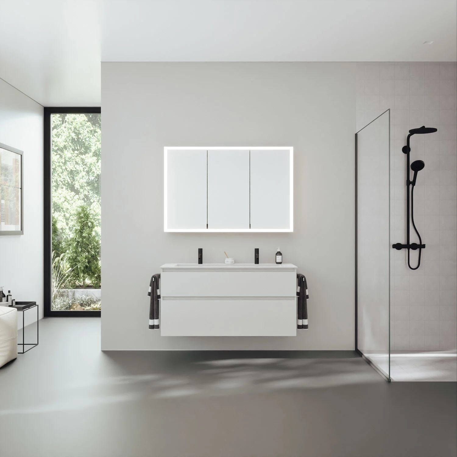 burgbad rl20 Spiegelschrank 121 cm, mit Klarglas Lichtrahmen Bild 5