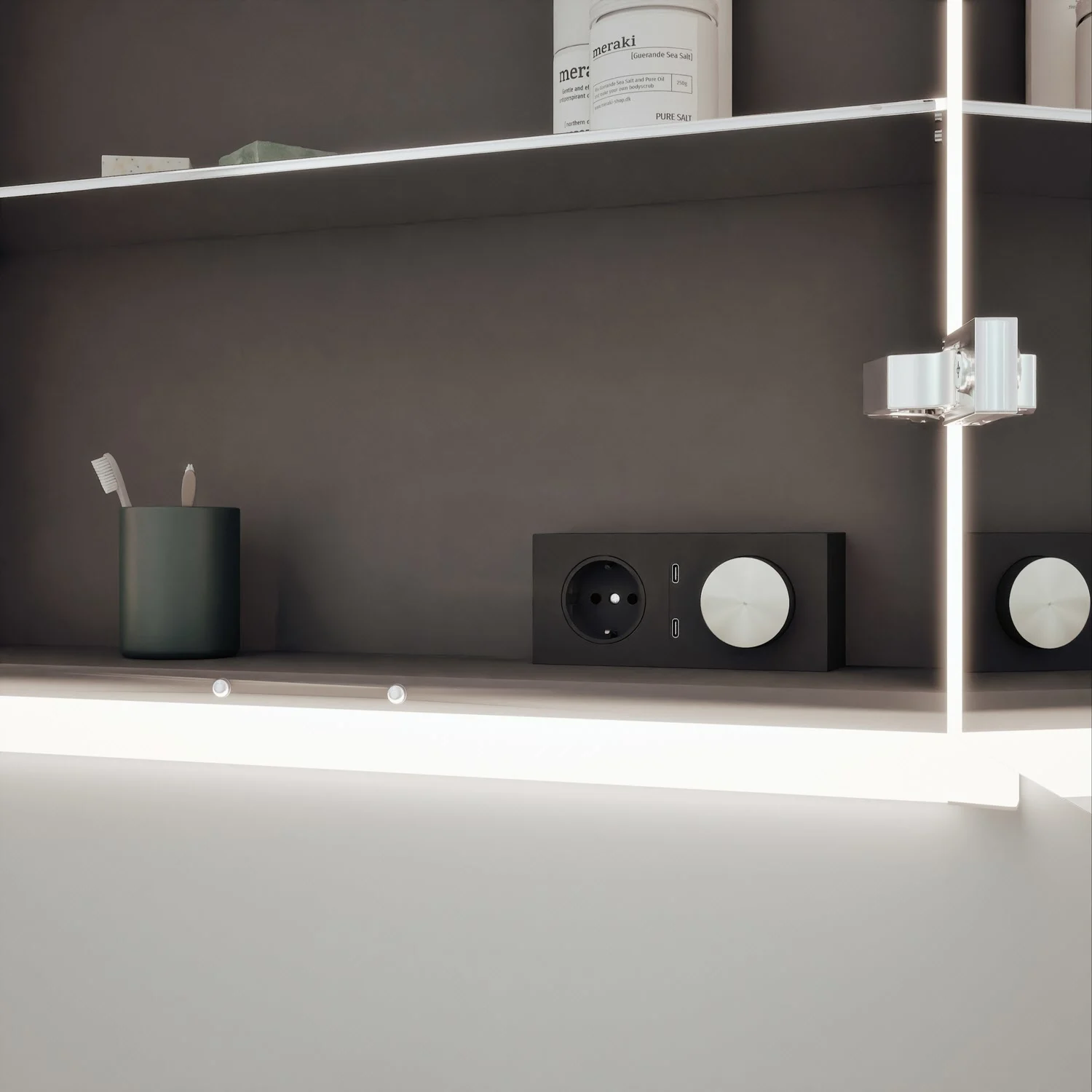 burgbad rl20 Spiegelschrank 62 cm, mit Lichtrahmen für Wandeinbau Bild 2