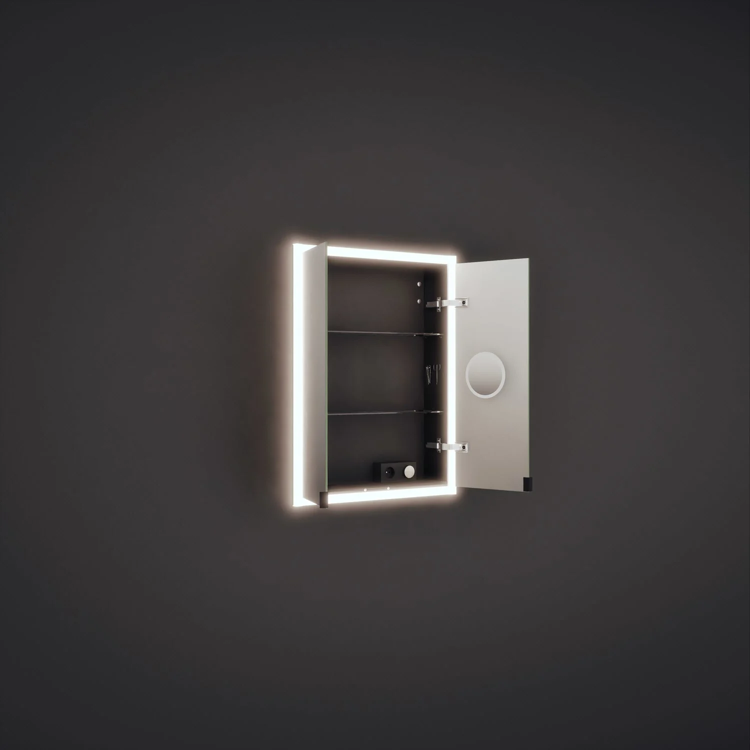 burgbad rl20 Spiegelschrank 62 cm, mit Lichtrahmen für Wandeinbau Bild 7