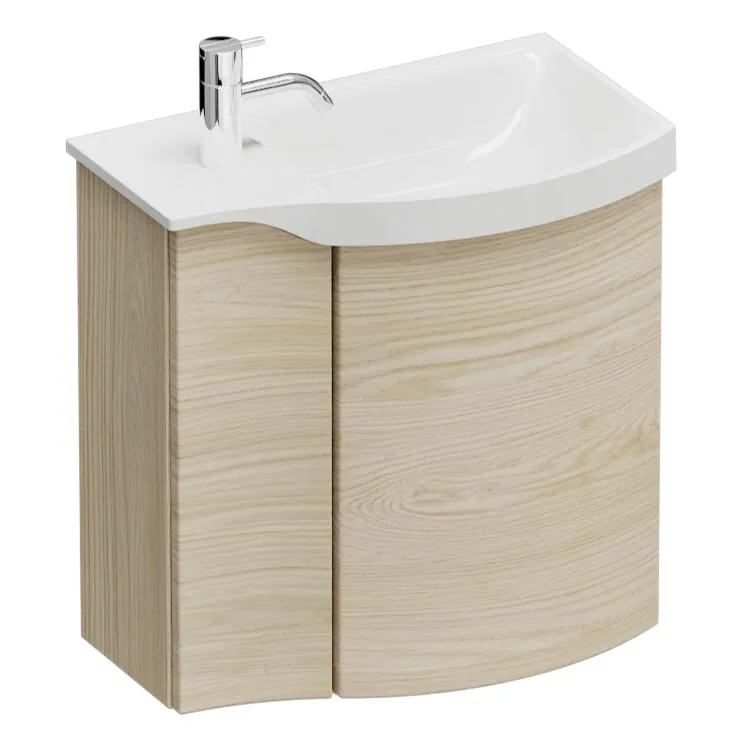 Umywalka z odlewu mineralnego burgbad Sinea 3.0 z szafką podumywalkową, 52 cm