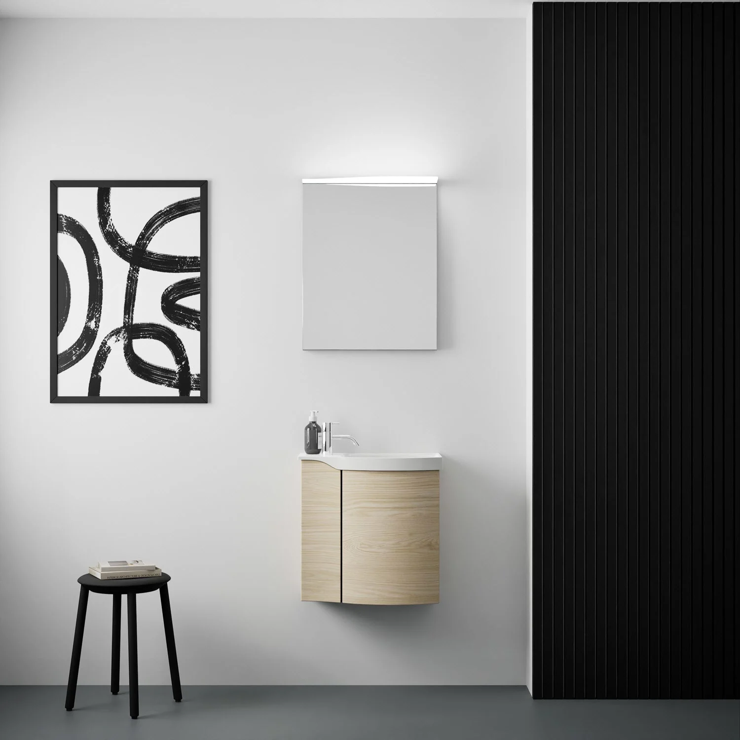 Umywalka z odlewu mineralnego burgbad Sinea 3.0 z szafką podumywalkową, 52 cm Zdjęcie 8