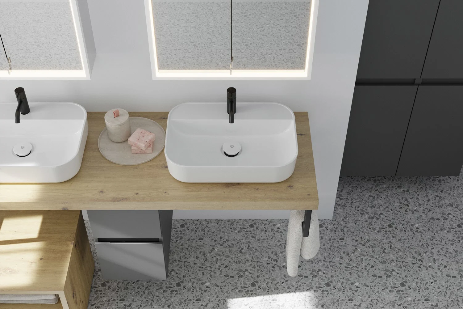 burgbad Cleanflow+ Ablaufabdeckung mit Staufunktion für burgbad Mineralguss-Waschtische Eqio und MWIM056 Bild 2