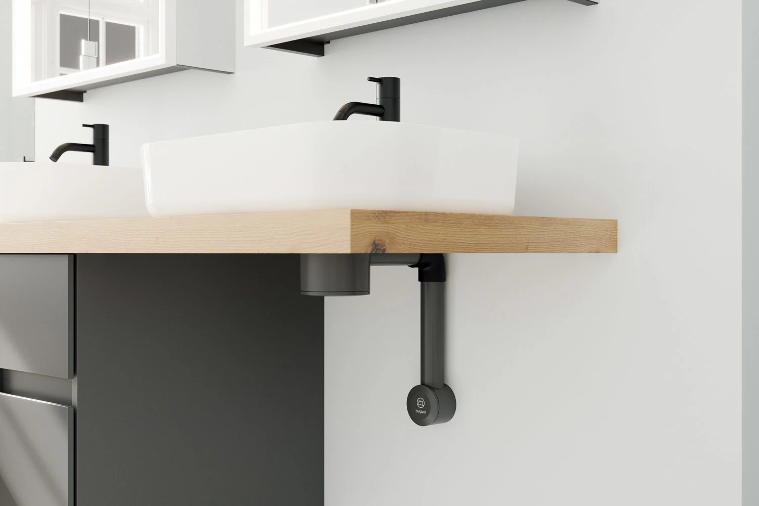 burgbad Cleanflow+ Ablaufabdeckung mit Staufunktion für burgbad Mineralguss-Waschtische Eqio und MWIM056 Bild 3