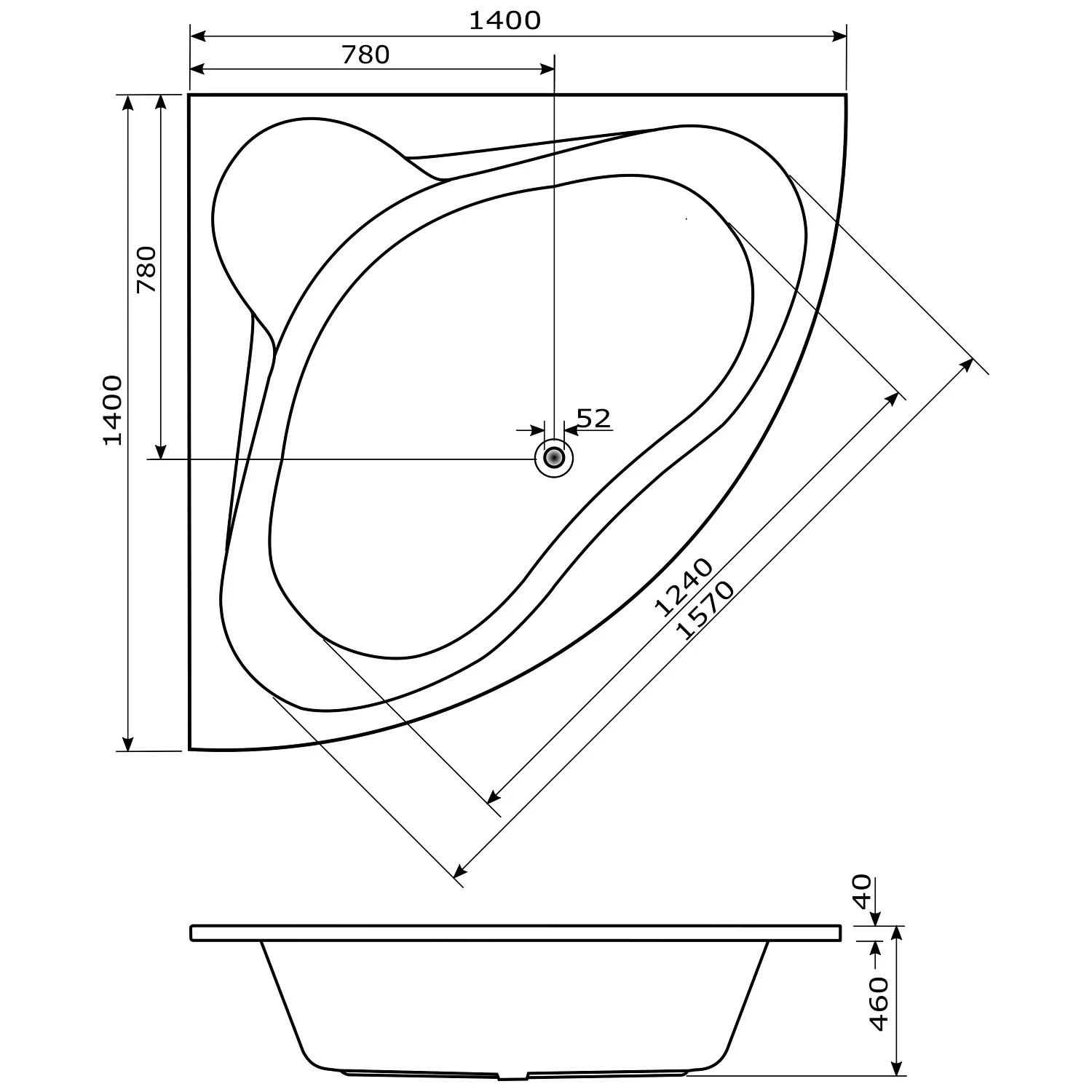 Caribia Rio Premium Whirlpool 140 x 140 cm ohne Schürze Bild 5
