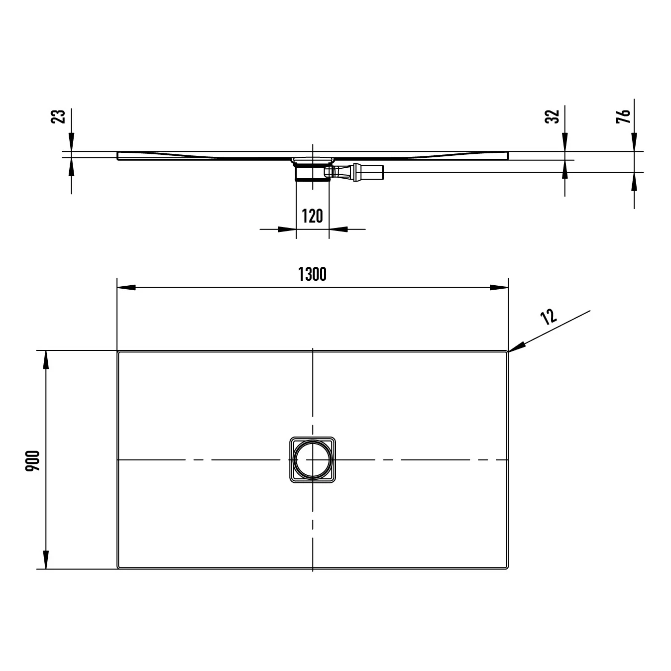 Kaldewei CONOFLAT 792-1 Duschwanne 90 x 130 cm mit Secure Plus Bild 4