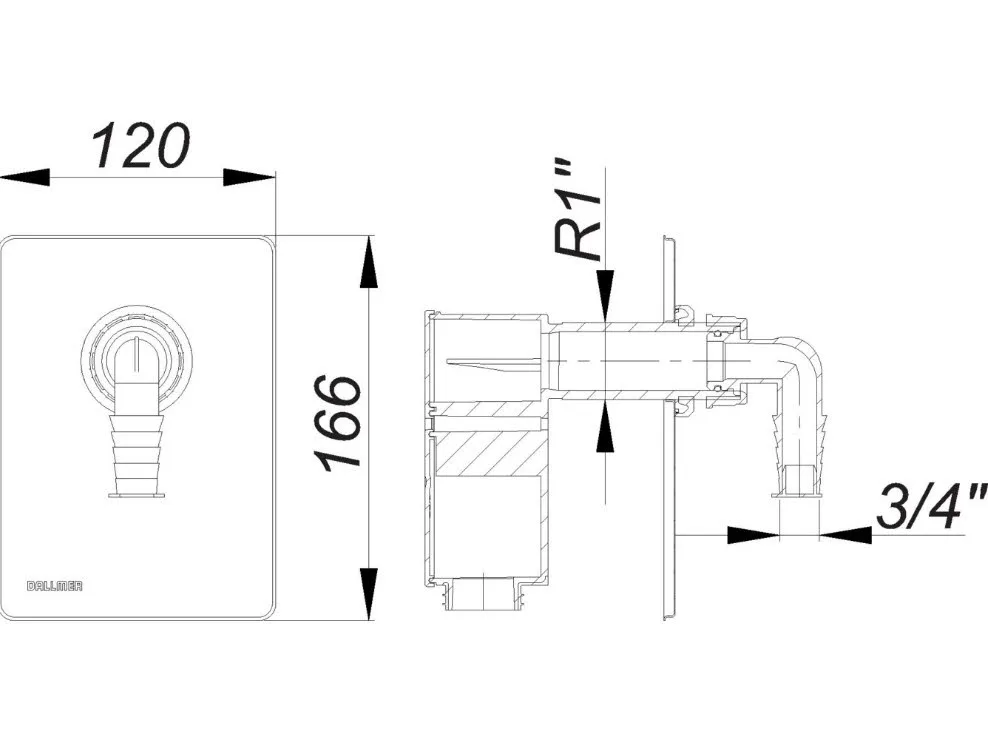 Dallmer Anschlussset Waschgeräte-Siphon 400 Vario.1 Bild 2