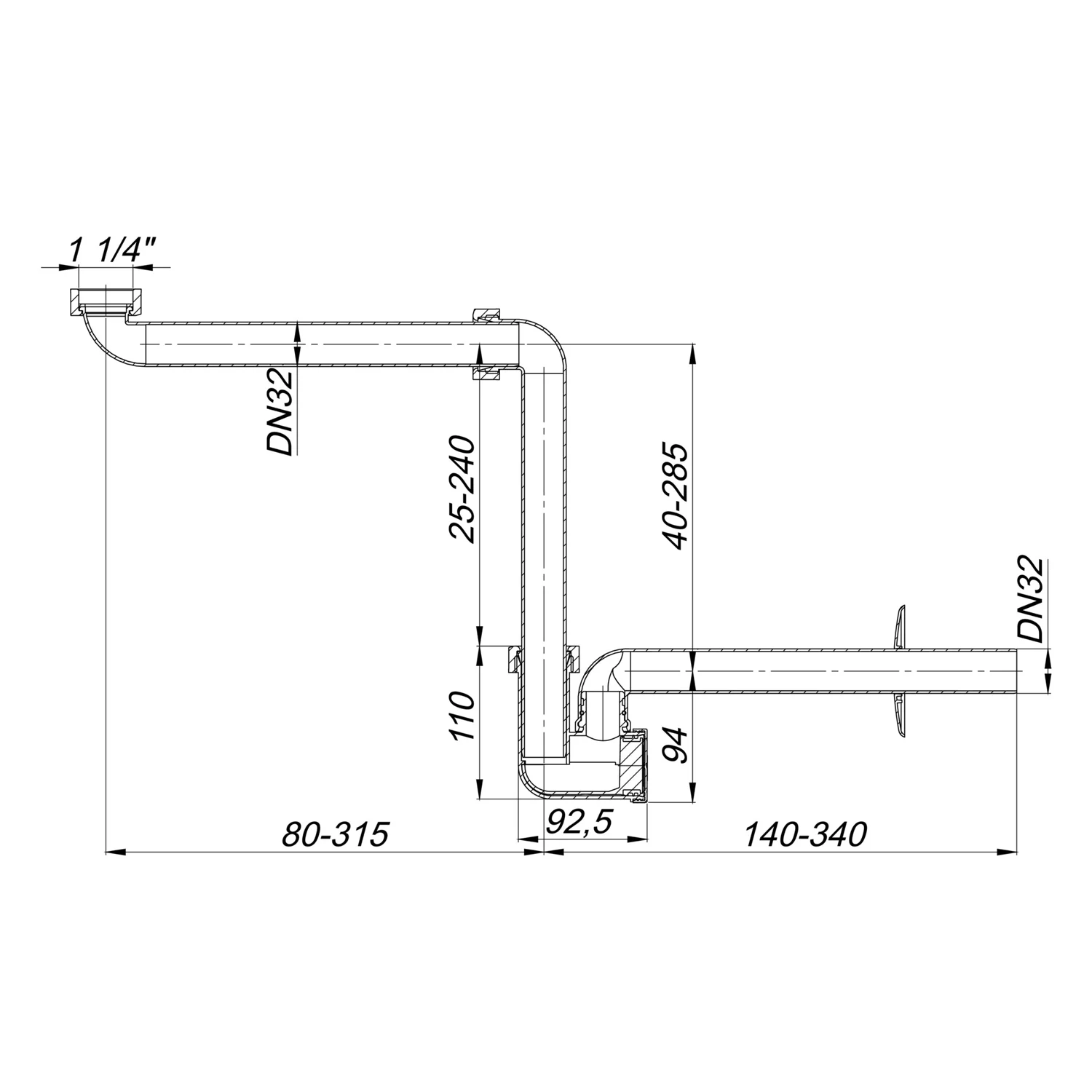 Dallmer Waschtisch-Siphon 137, DN 32 Bild 2