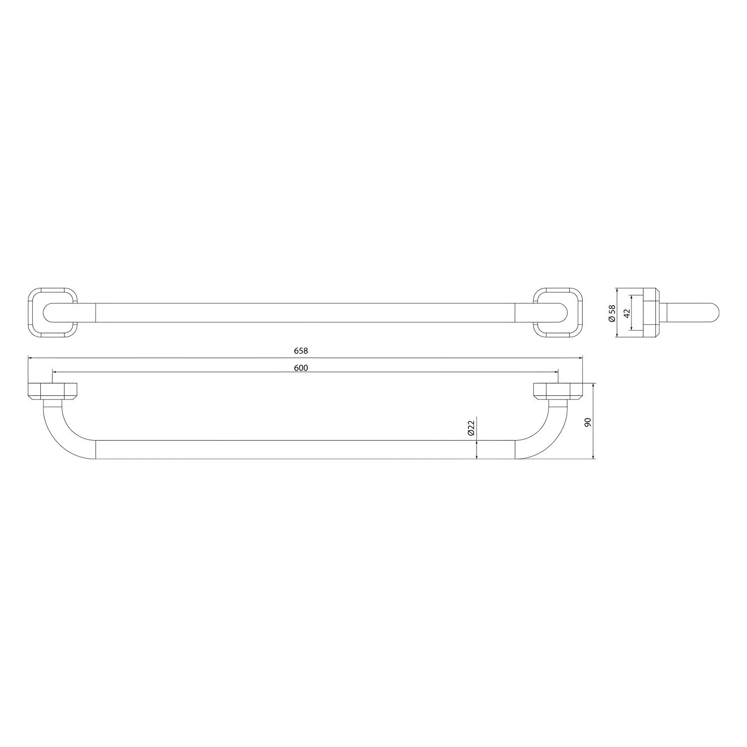 delphis base pro Badetuchhalter 600mm Bild 2