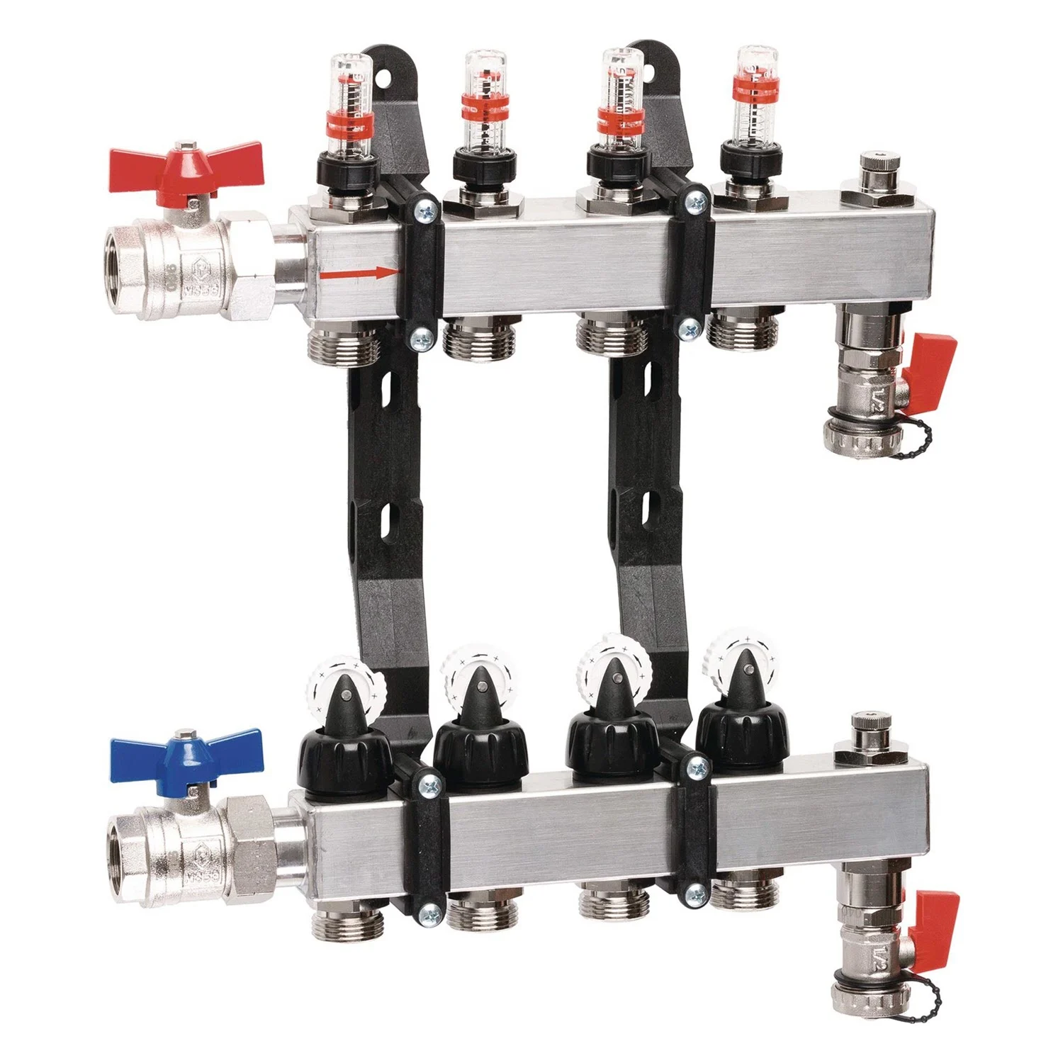 delphisXpert Fußbodenheizungsverteiler ES Kugelh 3/4Z IG 8 HK 504x367x79mm