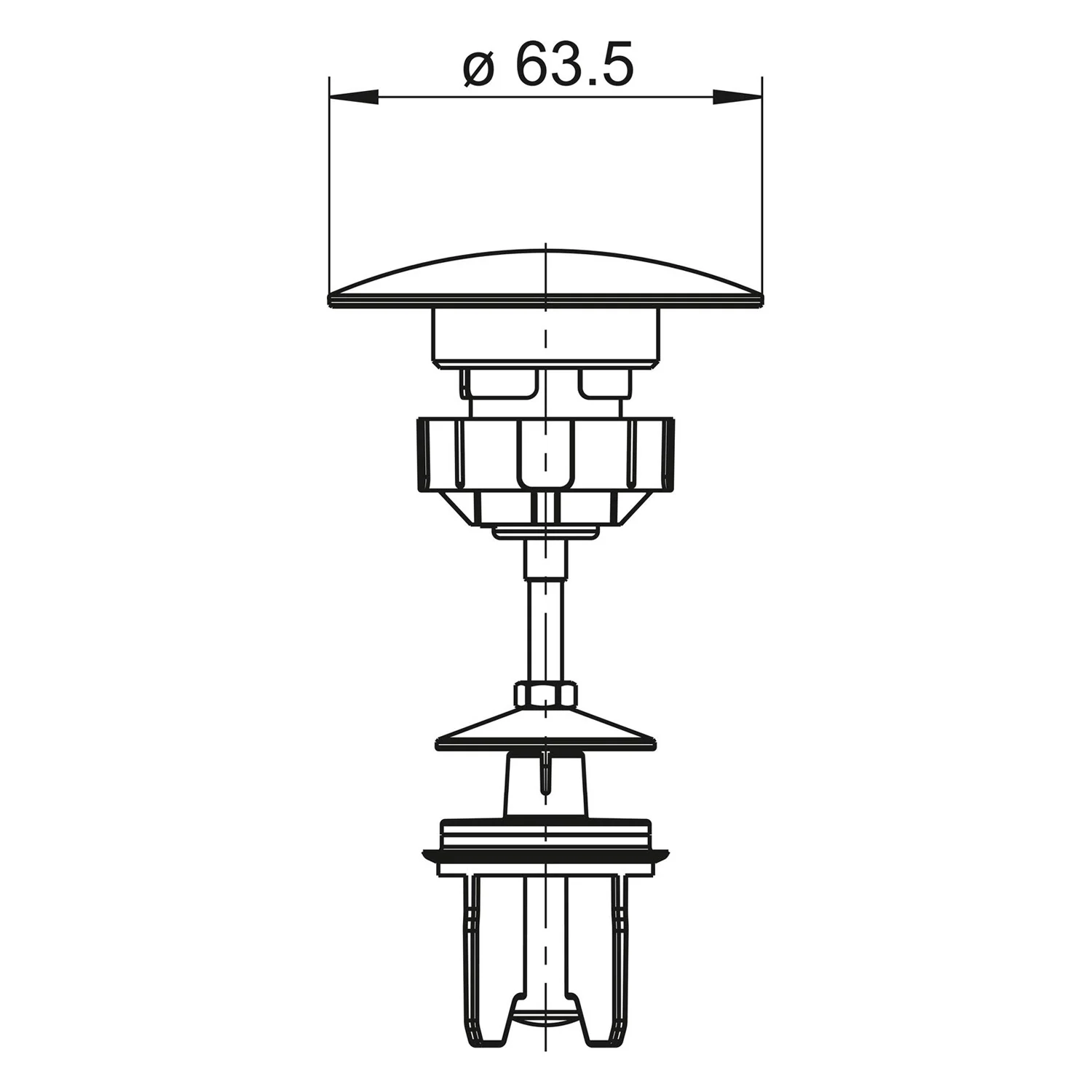 delphisXpert Push open Kartusche p für Ablaufgarnitur INEO FLUX 7000418140 chr Bild 2