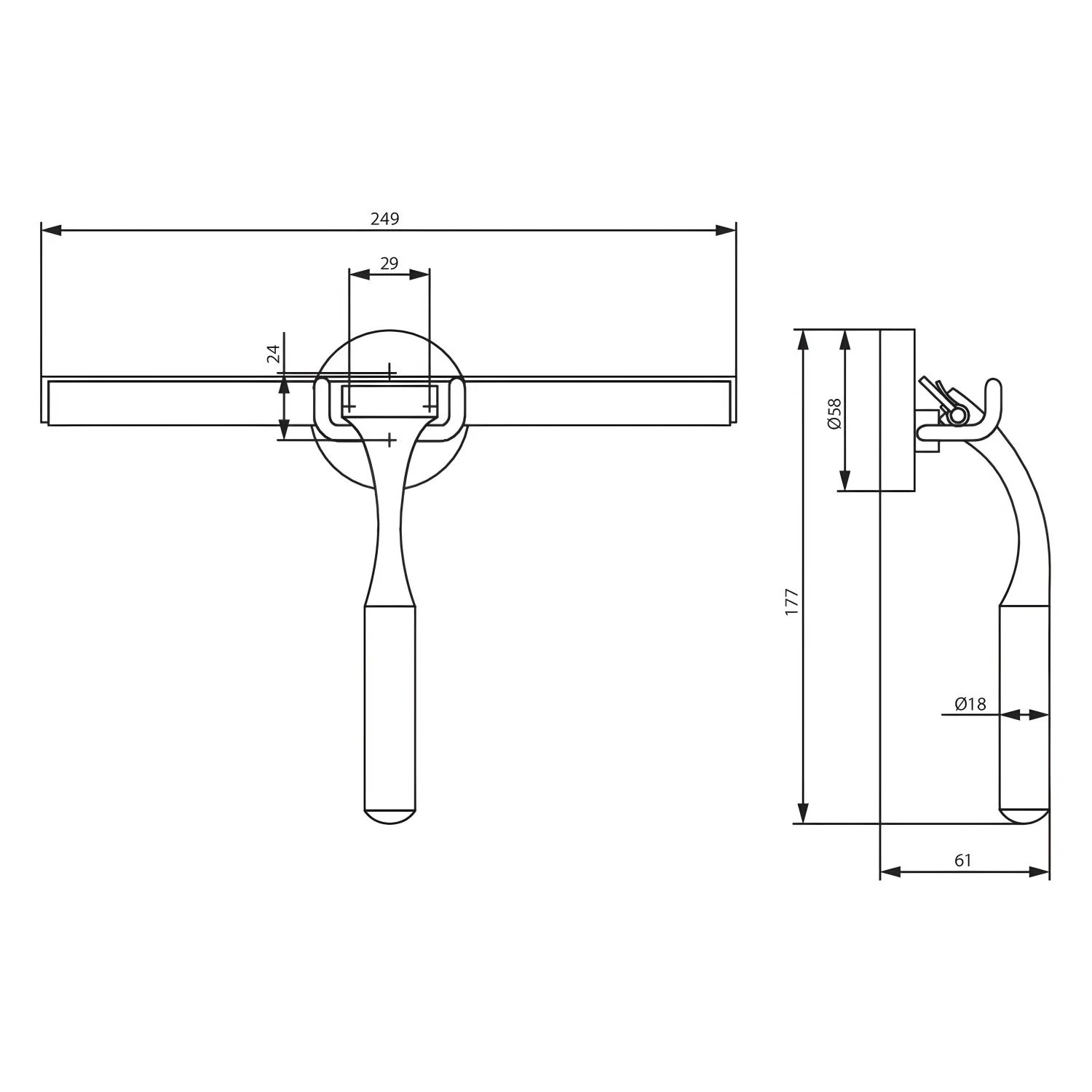 delphis Duschwischer mit Halterung chr Bild 2
