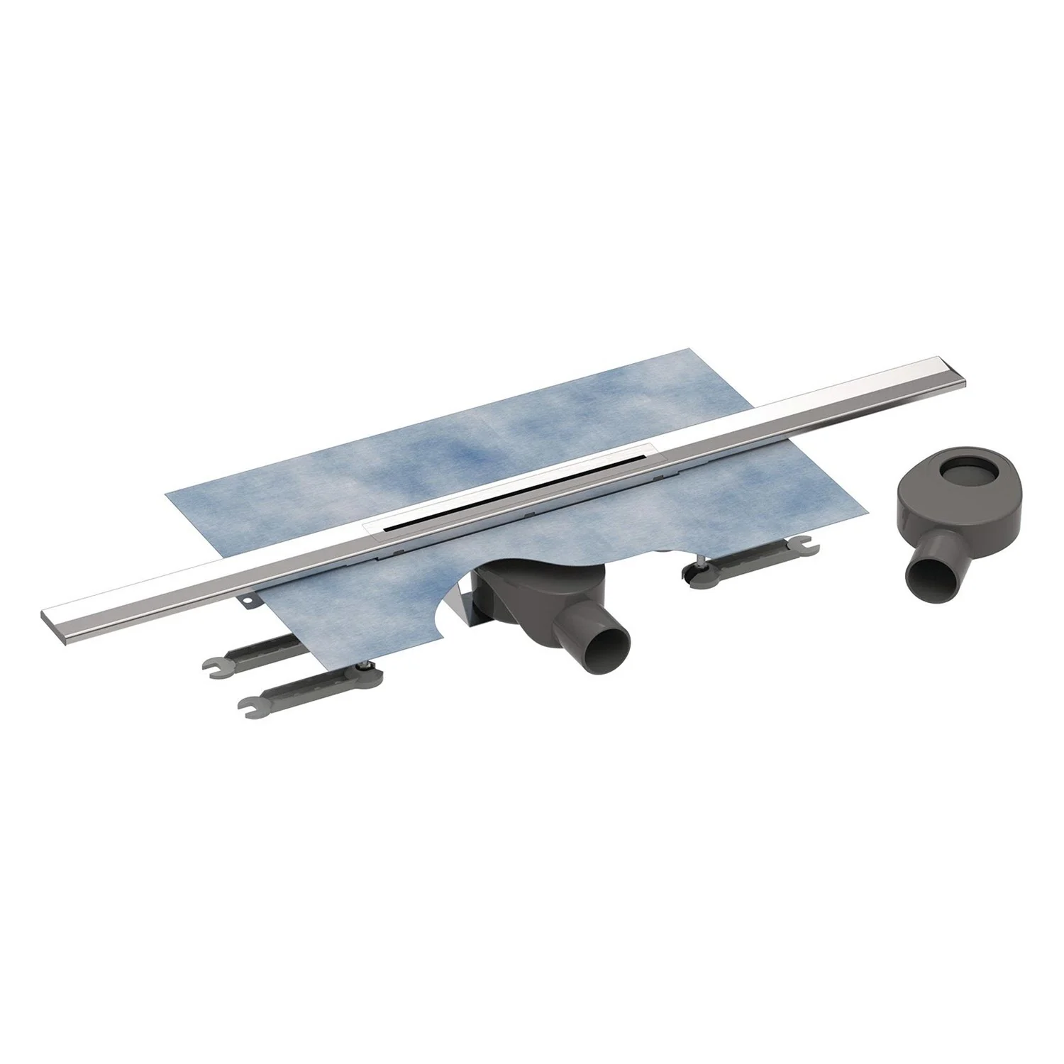 Linienduschrinne 900x50mm kürzbarer Rinnenkörper gebürstet DELPHIS