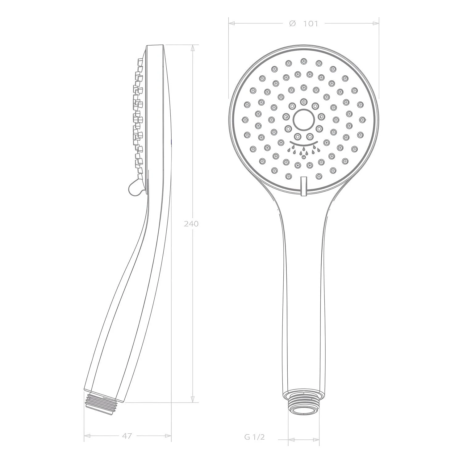 delphis living Handbrause 3 Funktionen: Rain-, Massage- und Mischstrahl Bild 3