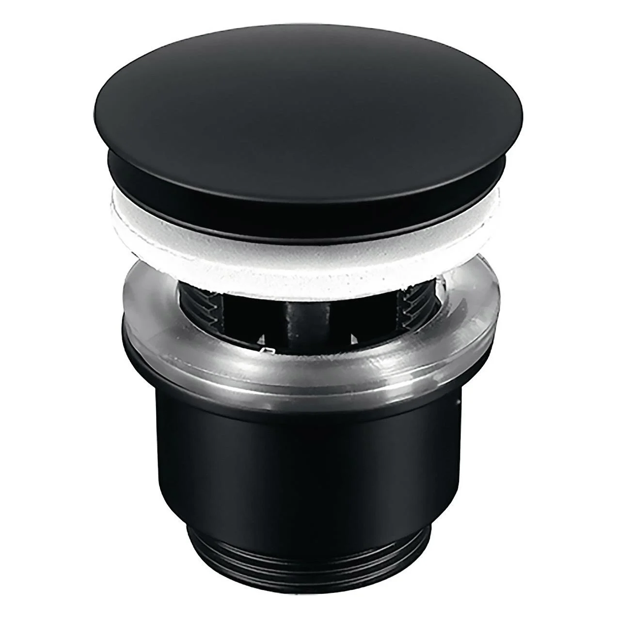 delphis midnight Design-Ablaufventil pus Messing, mit Überlauf 1 1/4Z schwarz ma