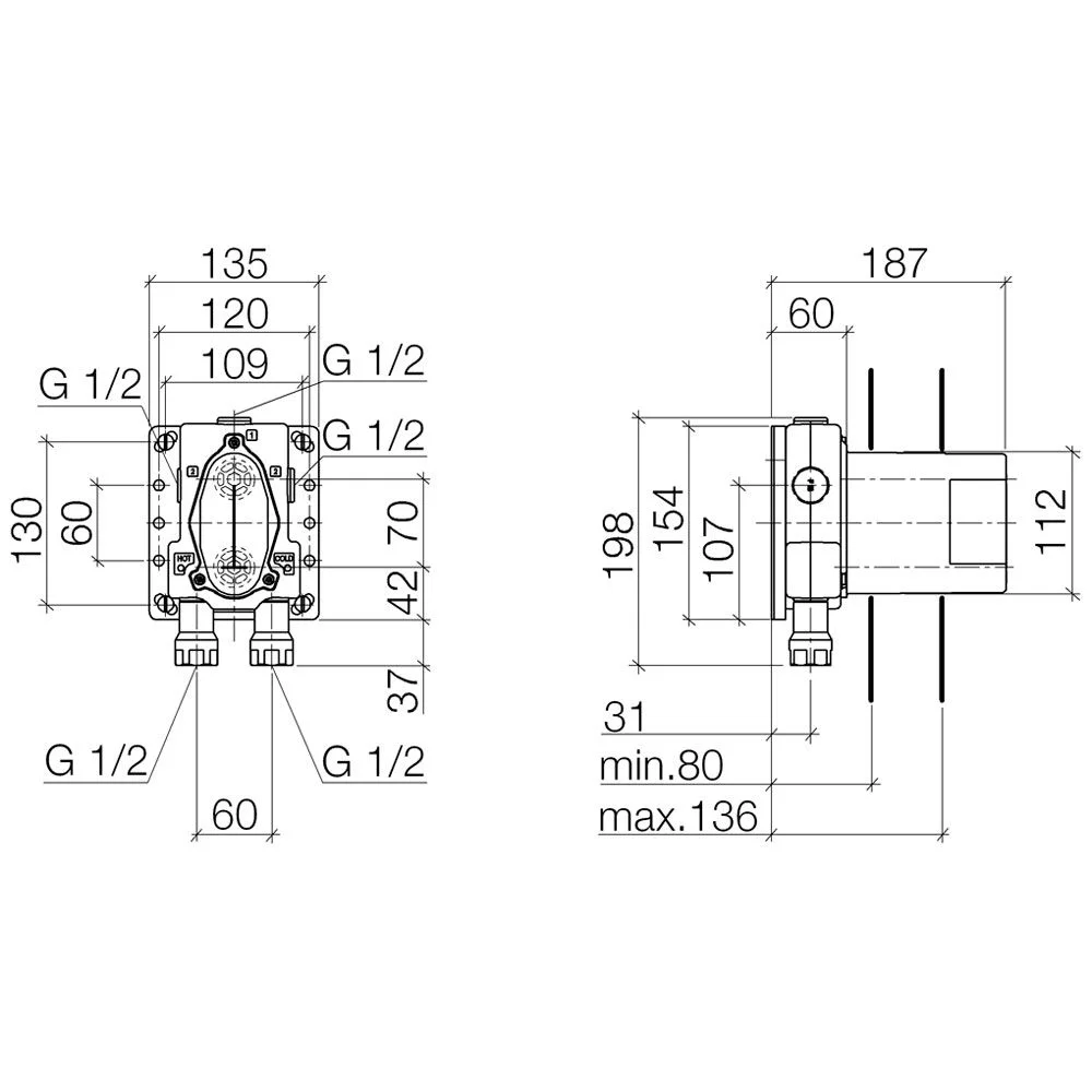 Dornbracht Grundkörper UP-Thermostat Bild 2