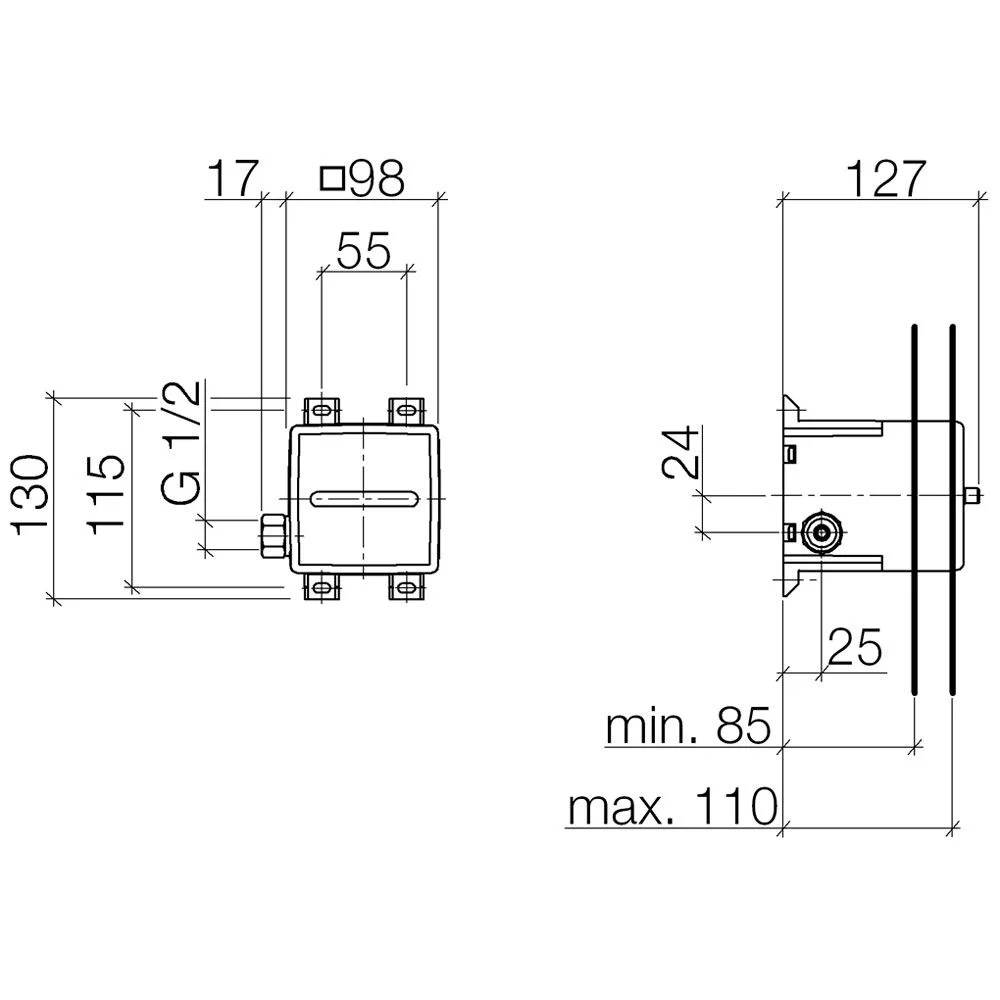 Dornbracht Wandeinbaukasten für UP-Seitenbrause Bild 2