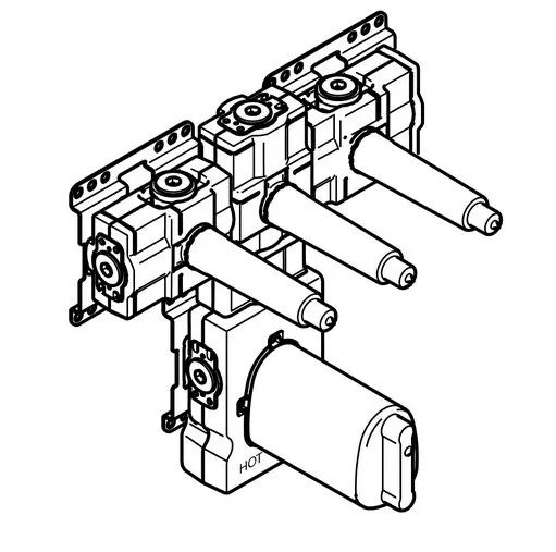 Rysunek techniczny modułu termostatu, Dornbracht