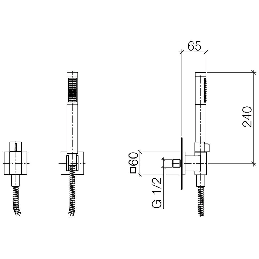 Dornbracht Symetrics Schlauchbrausegarnitur mit Einzelrosetten und Ventil Bild 2