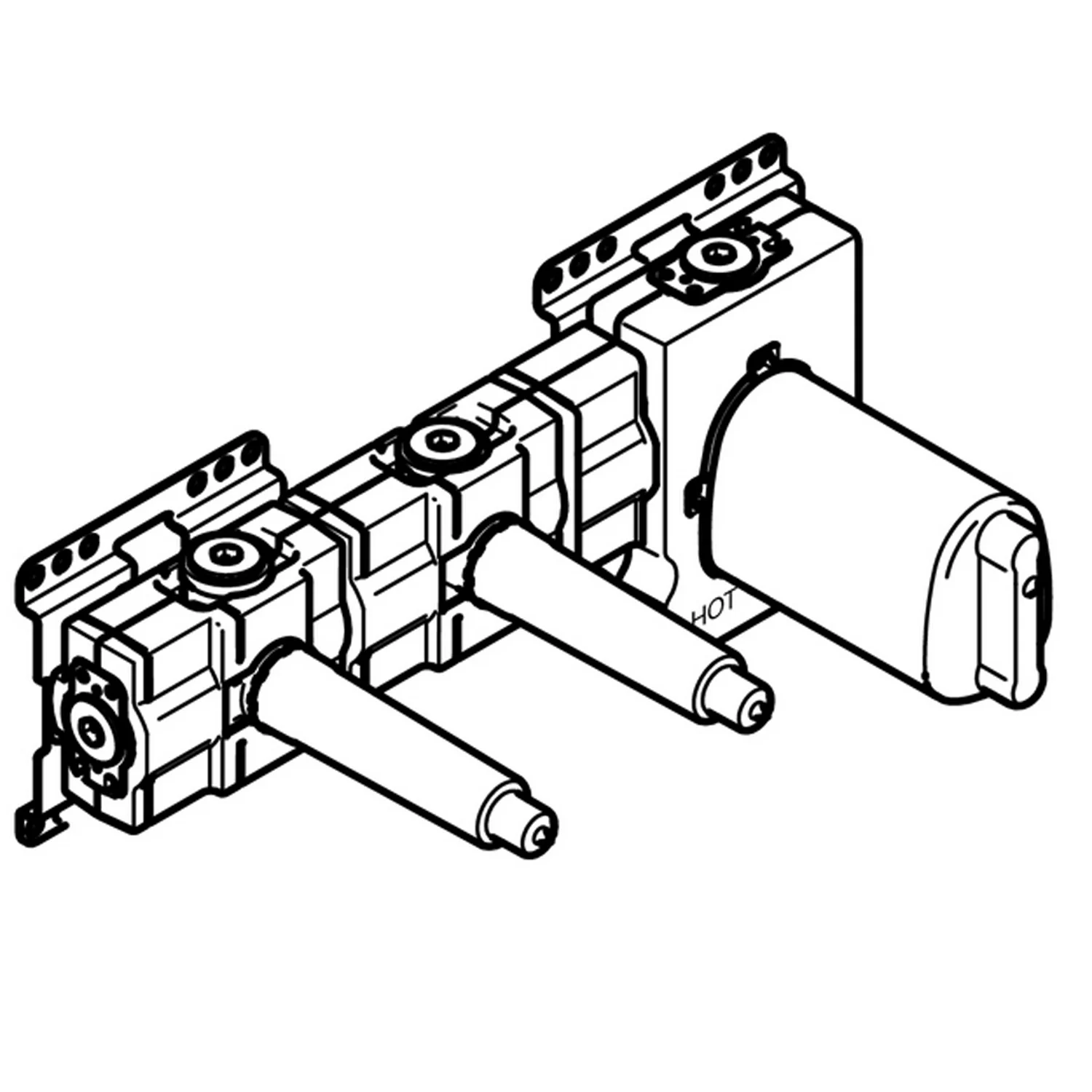 Rysunek techniczny modułu termostatu, Dornbracht
