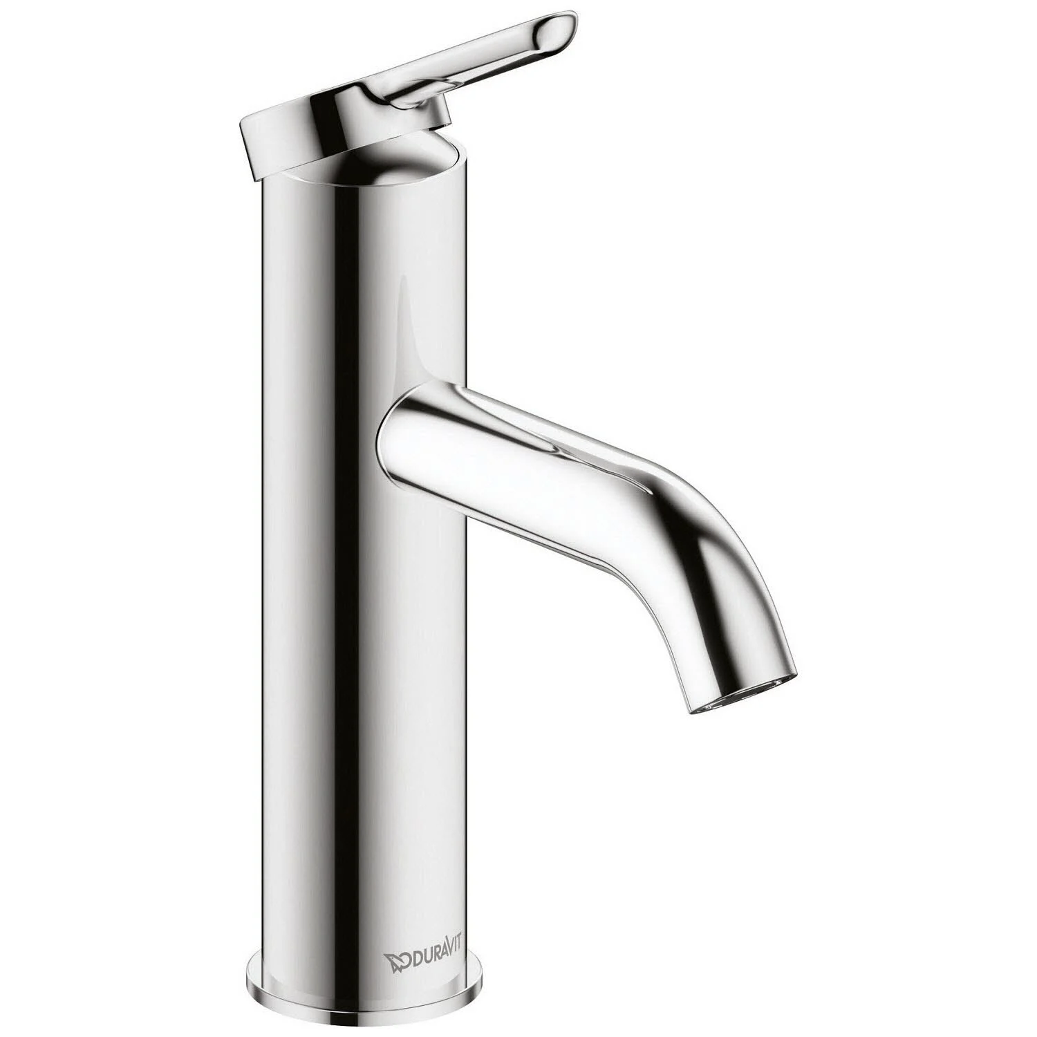 Chromowana bateria umywalkowa widok z boku, Duravit