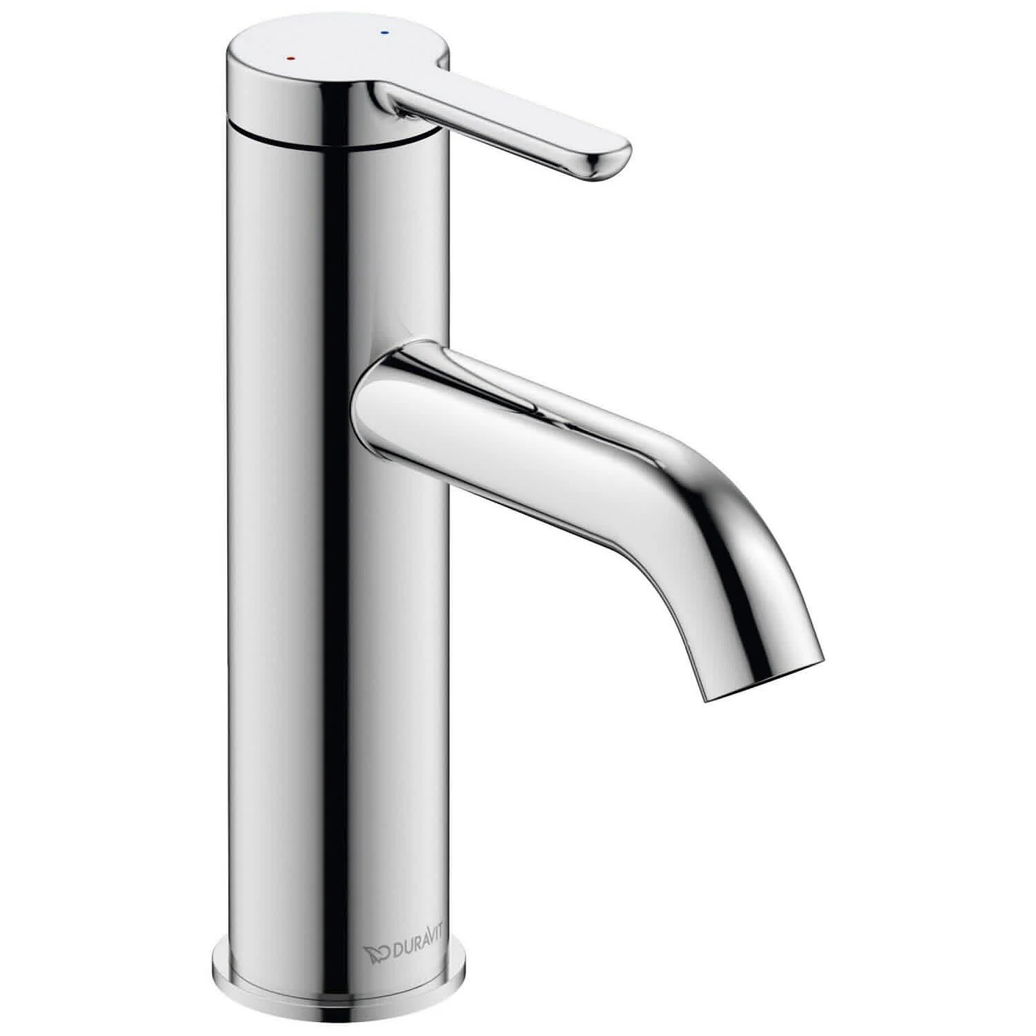 Chromowana bateria umywalkowa widok z boku, Duravit