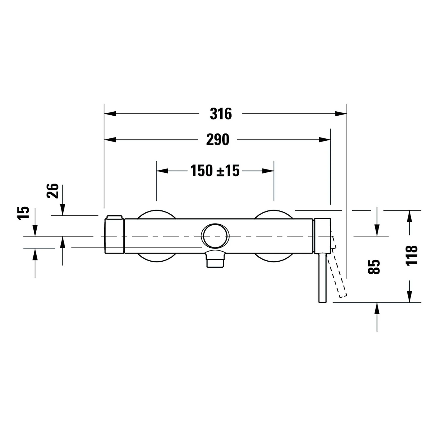 Duravit Circle Einhebel-Wannenmischer Aufputz Bild 5