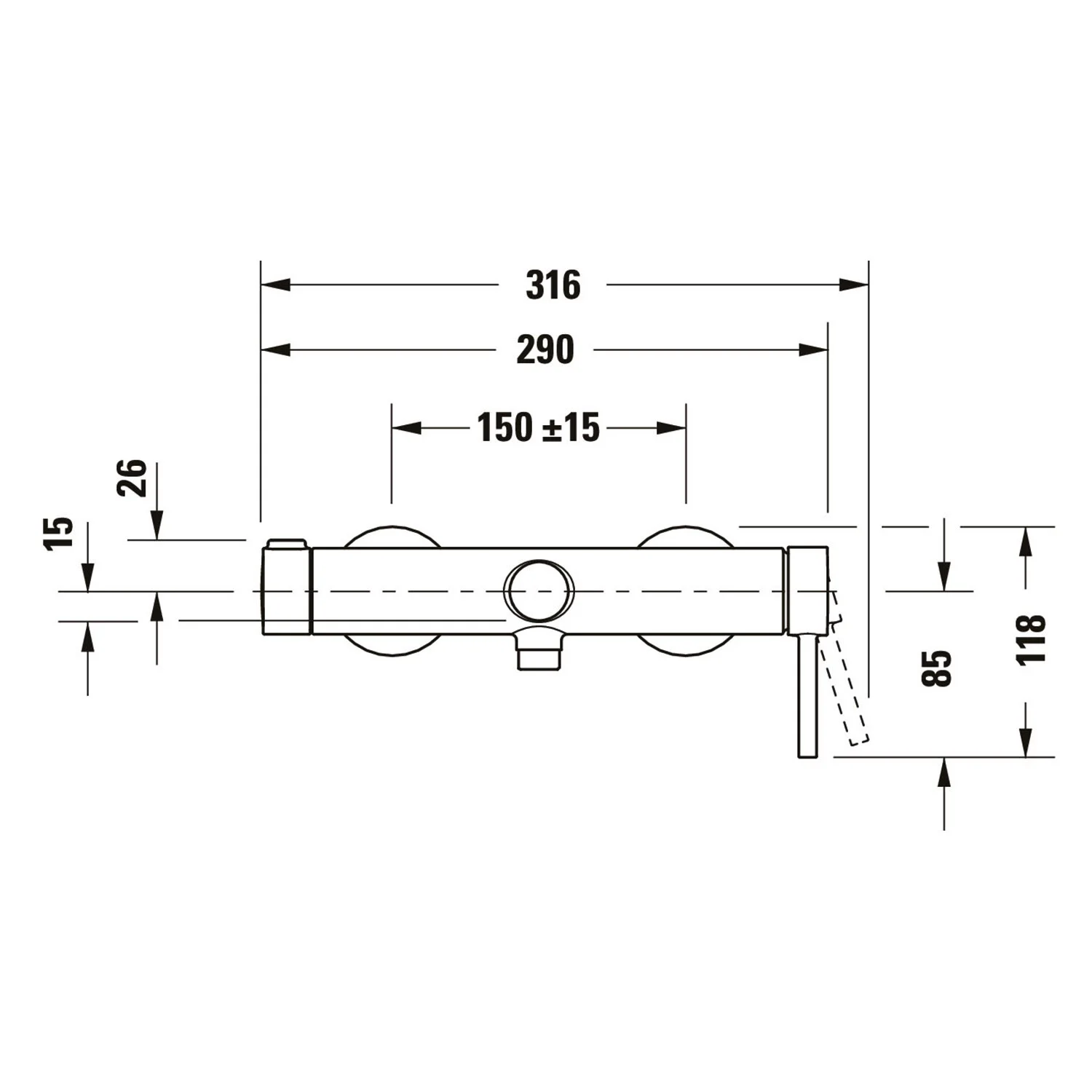 Duravit Circle Einhebel-Wannenmischer Aufputz Bild 6