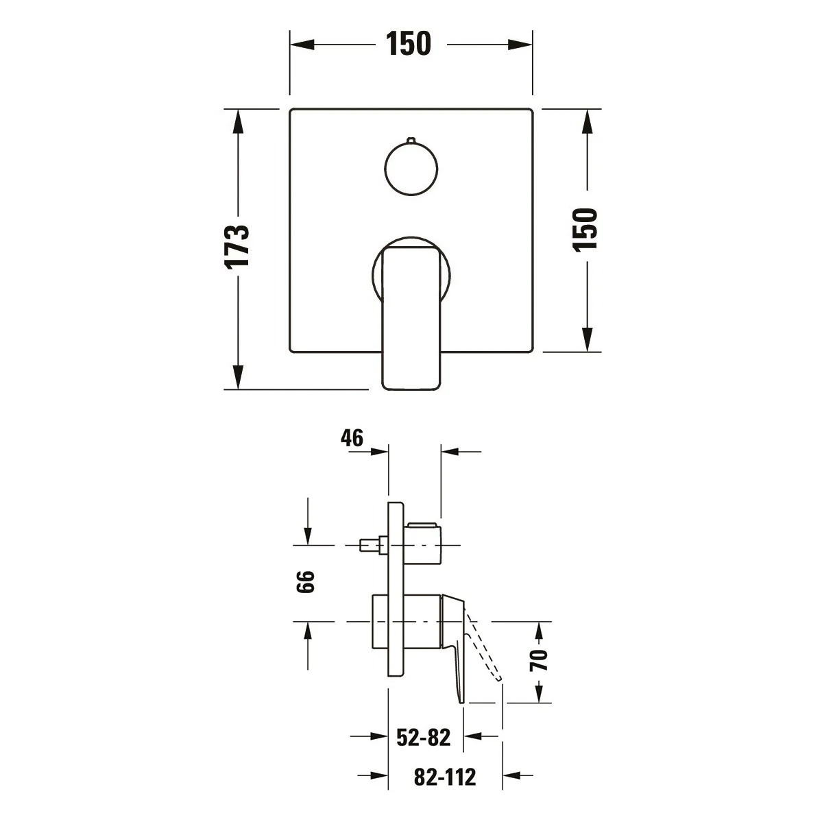 Duravit Manhattan Einhebel-Wannenmischer Unterputz mit Umsteller Bild 2