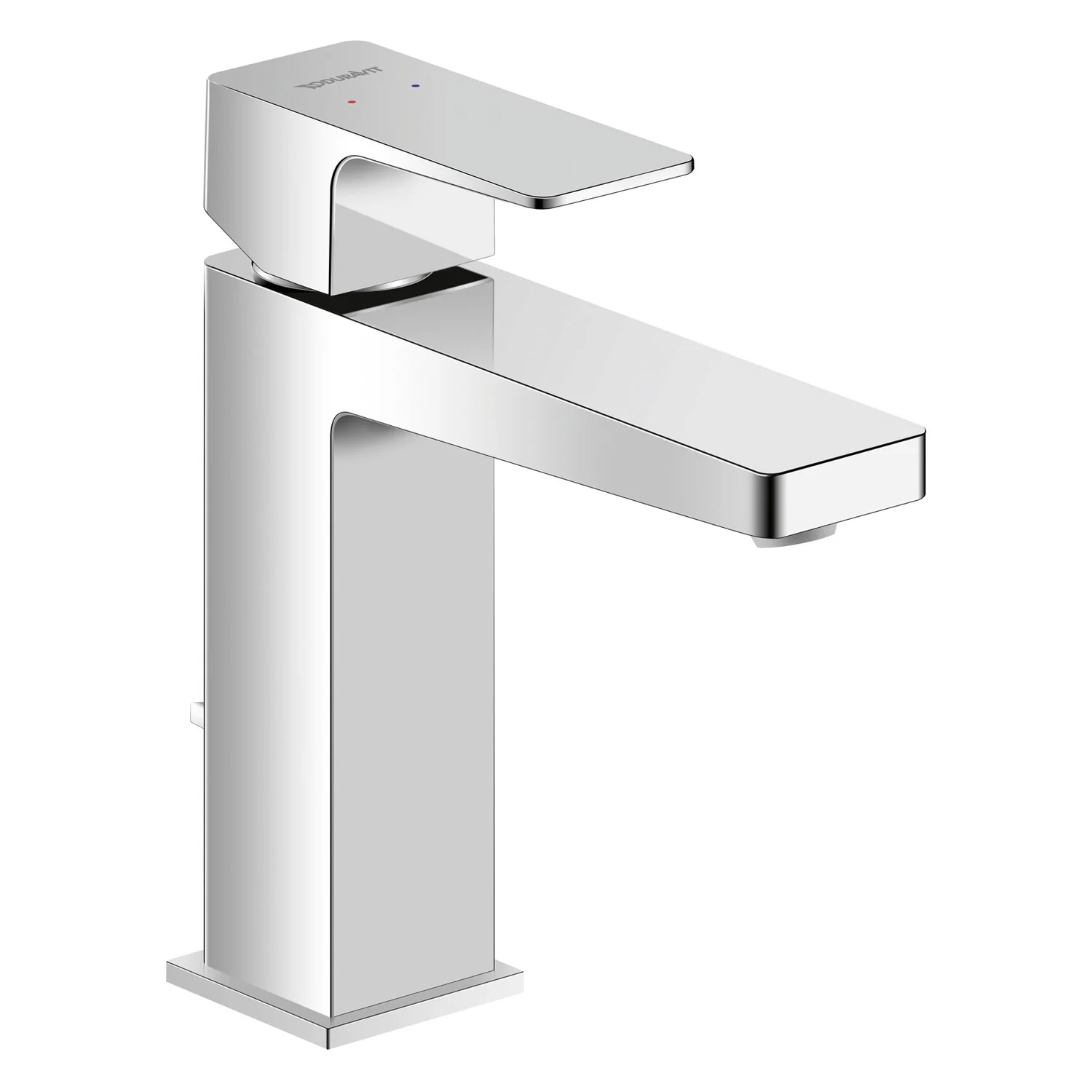 Chromowana bateria umywalkowa widok z boku, Duravit