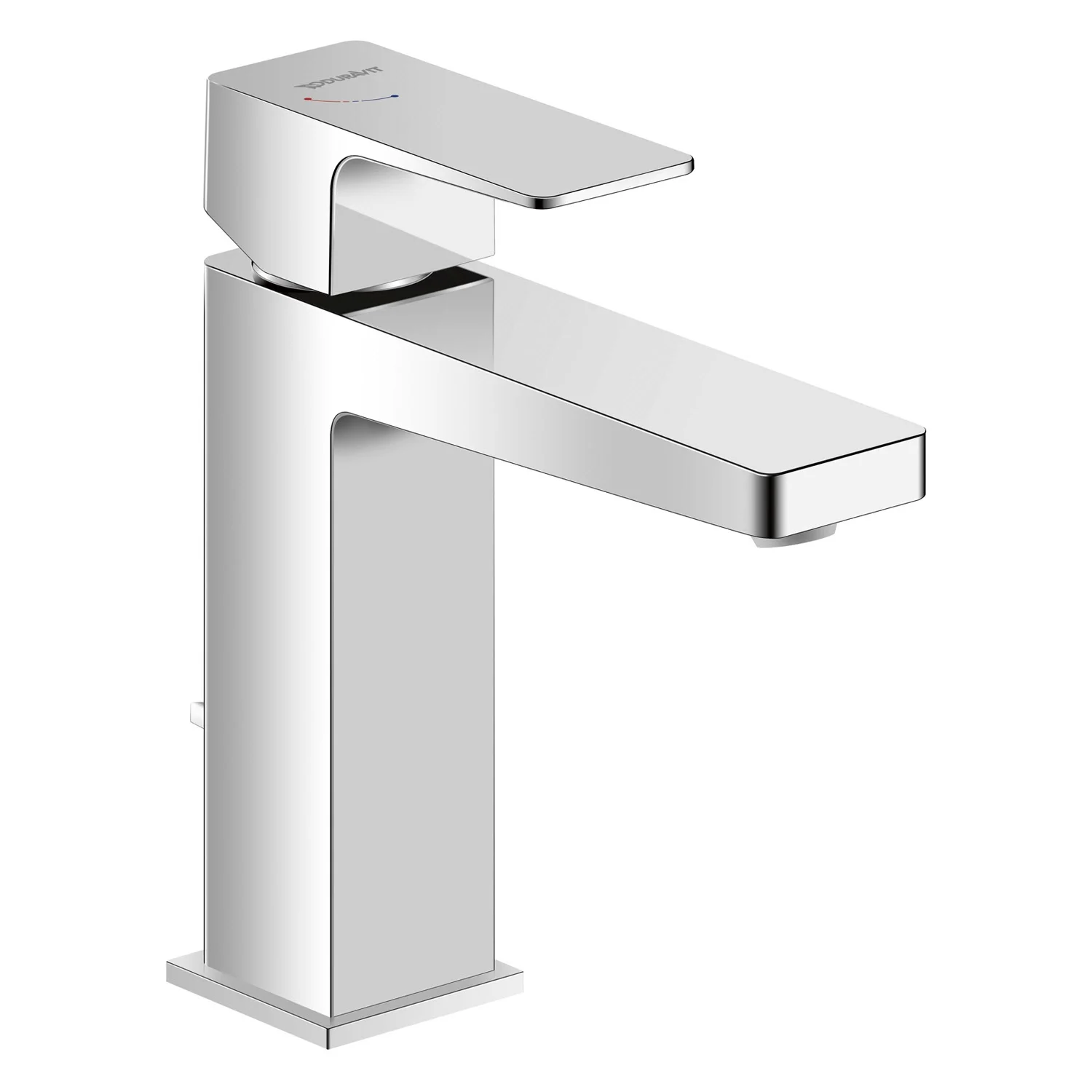 Chromowana bateria umywalkowa widok z boku, Duravit