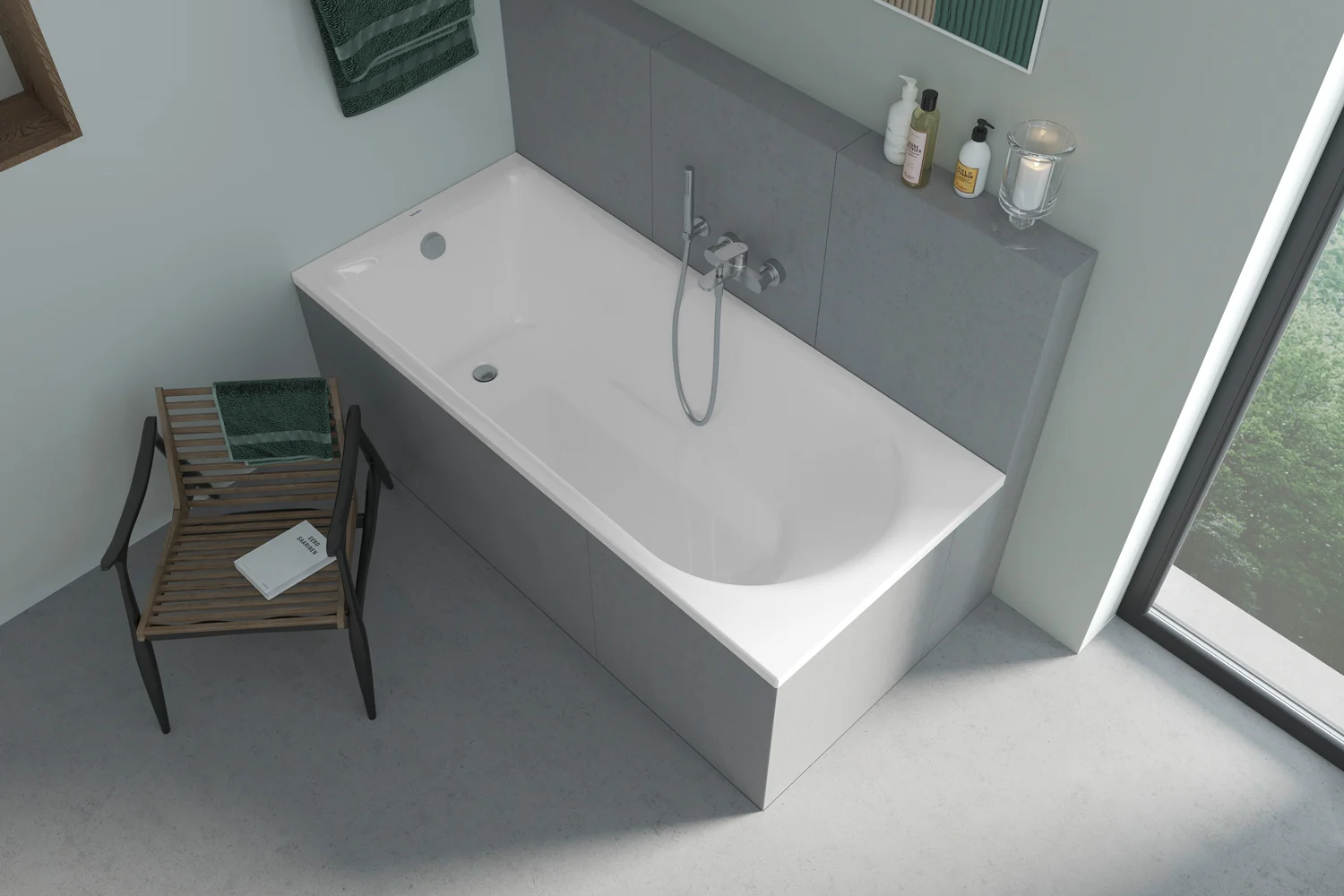 Wanna z armaturą widziana z góry, Duravit