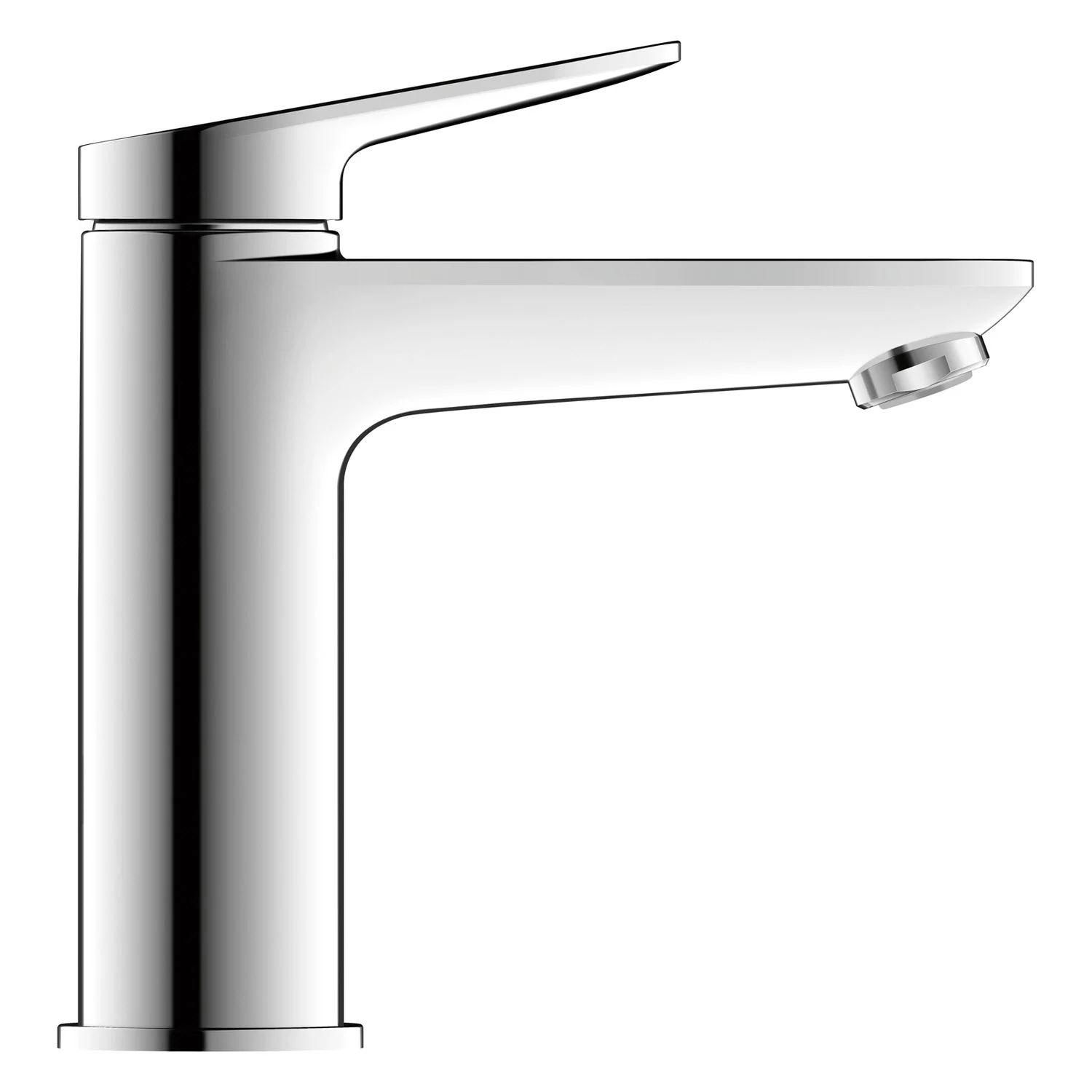 Chromowana bateria jednouchwytowa widok z boku, Duravit