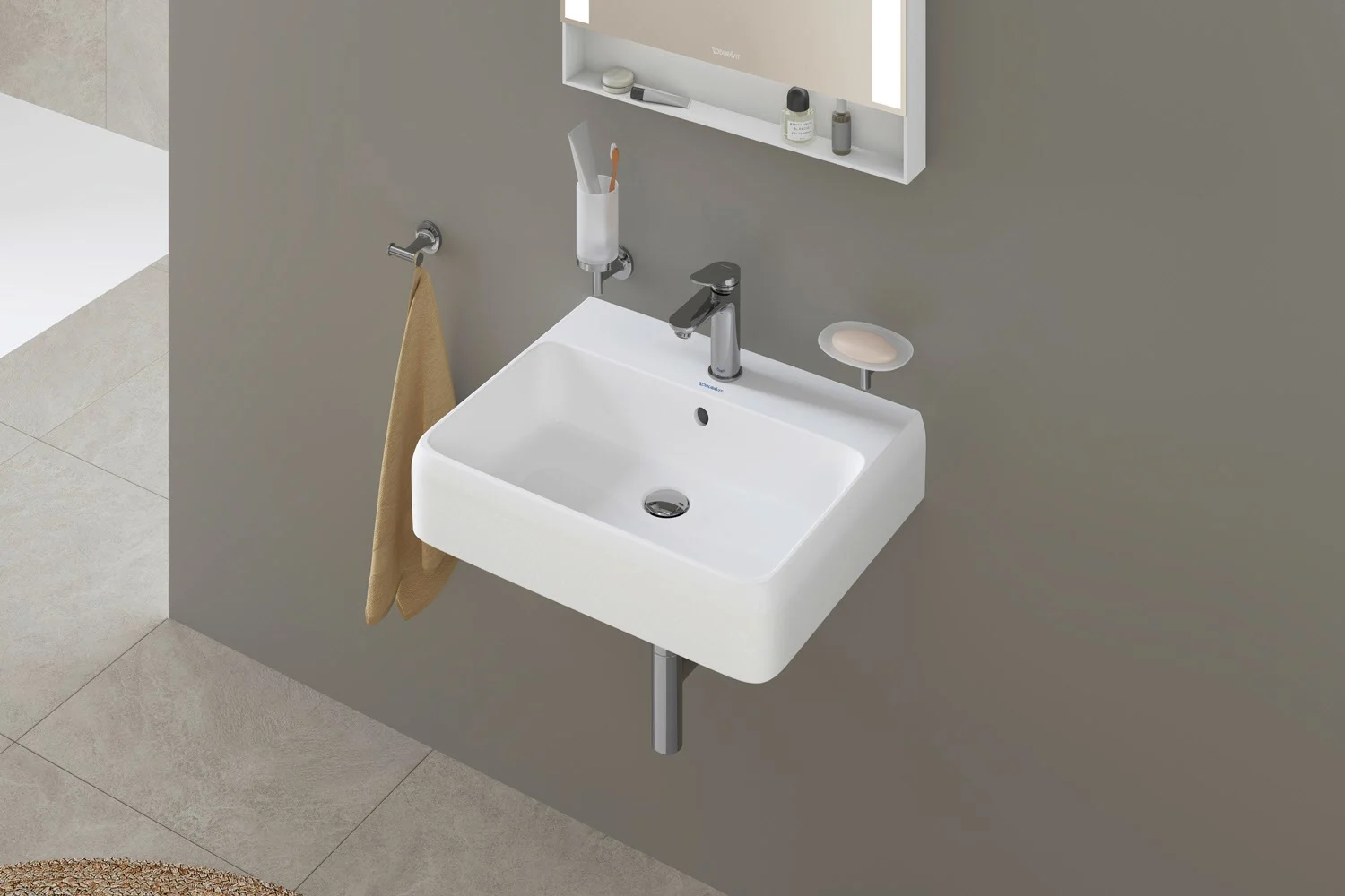 Duravit Wave Einhebel-Waschtischarmatur M mit Zugstangen-Ablaufgarnitur Bild 6