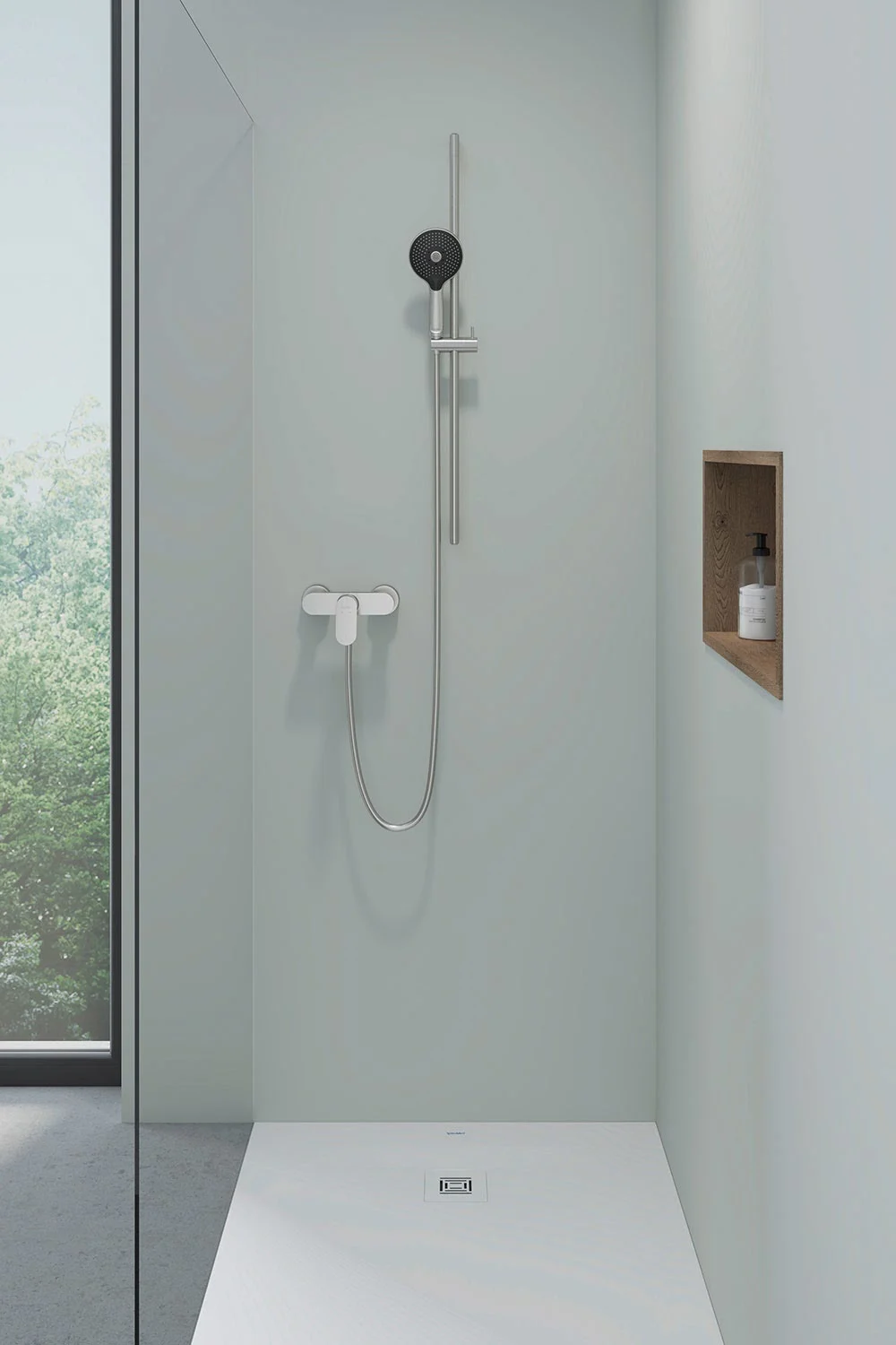 Prysznic z rączką w nowoczesnej łazience, Duravit
