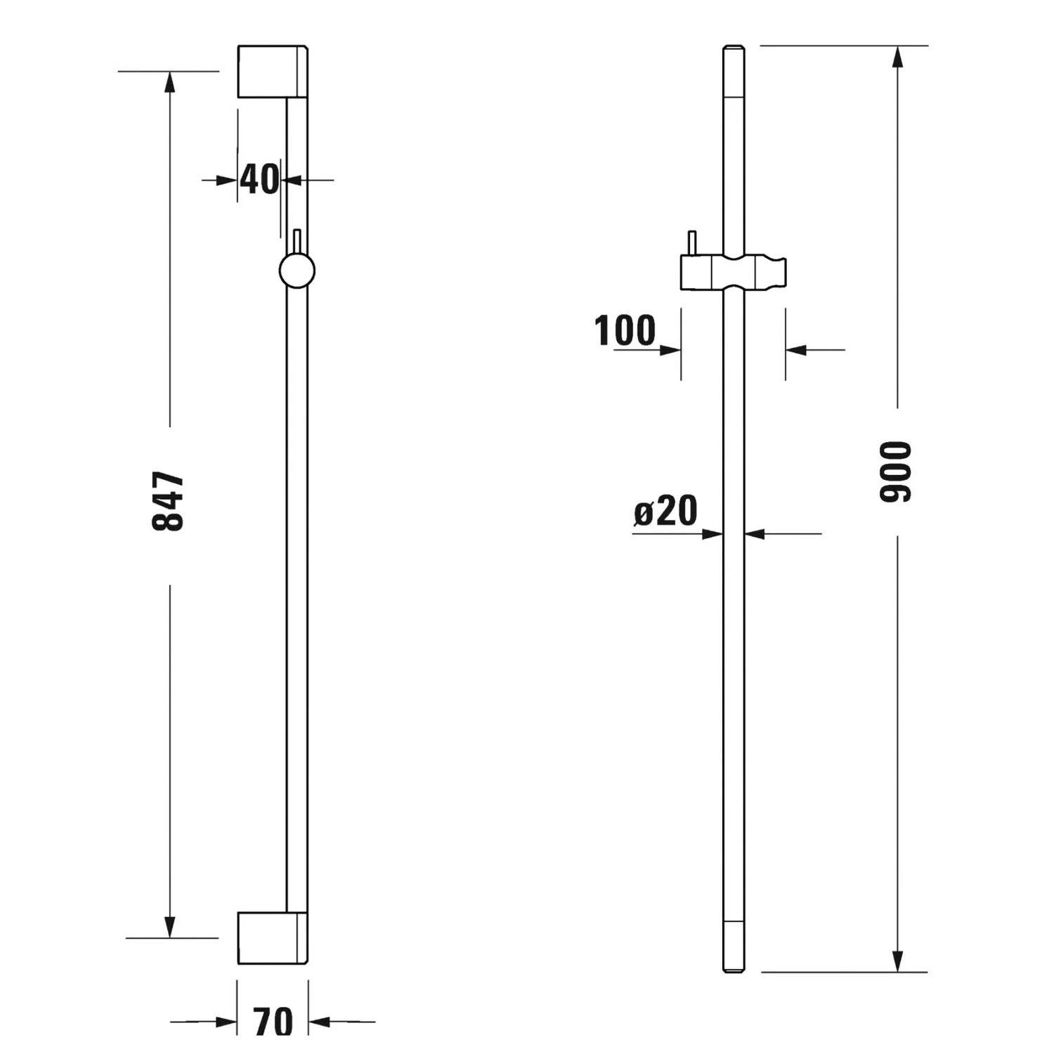 Duravit Brausestange 90 cm Bild 2