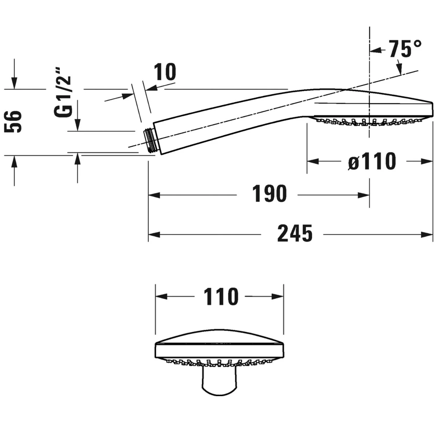 Duravit Handbrause 3jet 11 cm MinusFlow Bild 5