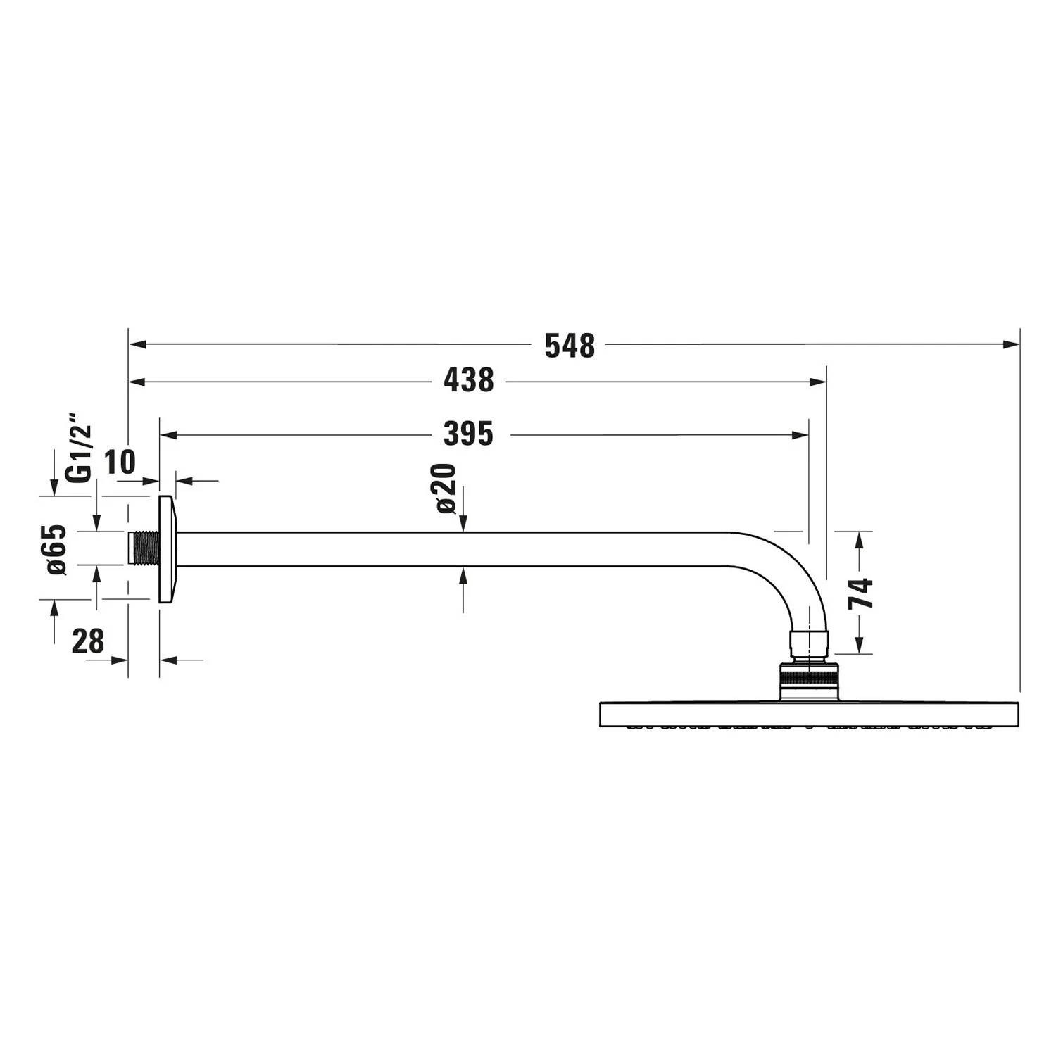 Duravit Kopfbrausenset 1jet Ø 25 cm MinusFlow Bild 2