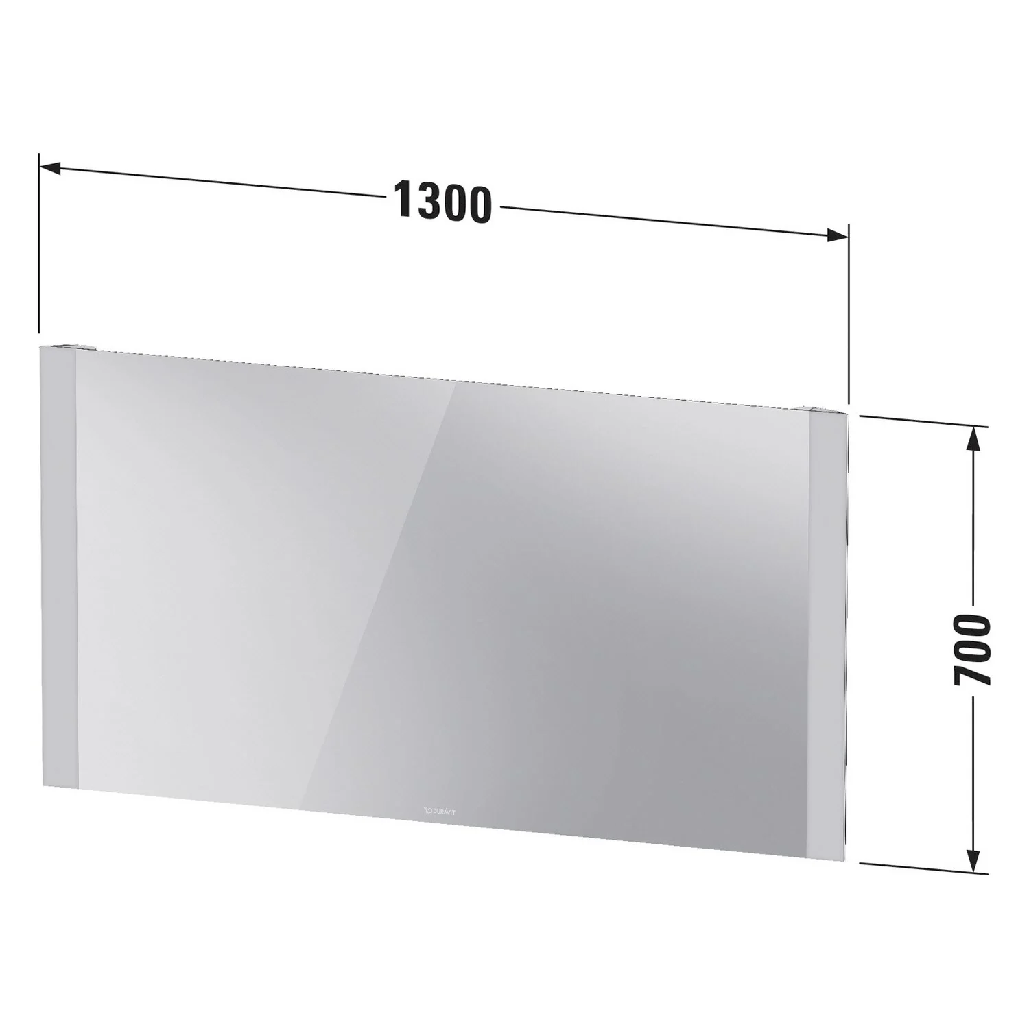 Prostokątne lustro o wymiarach 1300x700 mm, Duravit