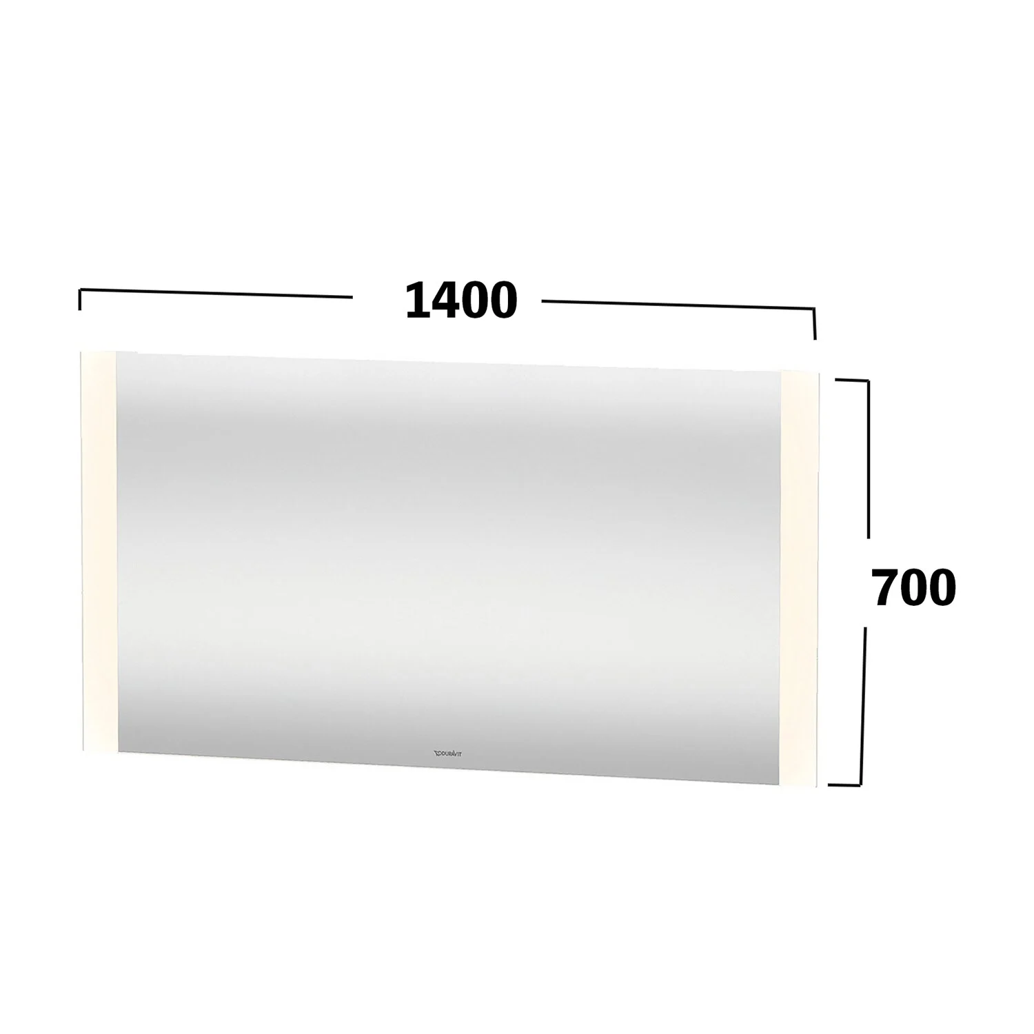 Prostokątne lustro o wymiarach 1400 x 700, Duravit