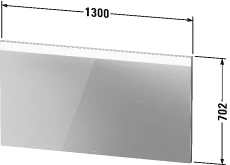 Rysunek techniczny lustra z wymiarami, Duravit
