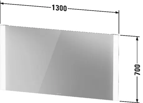Rysunek techniczny lustra z wymiarami, Duravit