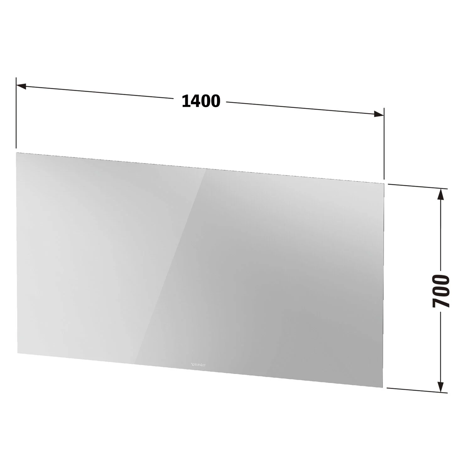 Prostokątne lustro z wymiarami 1400x700, Duravit