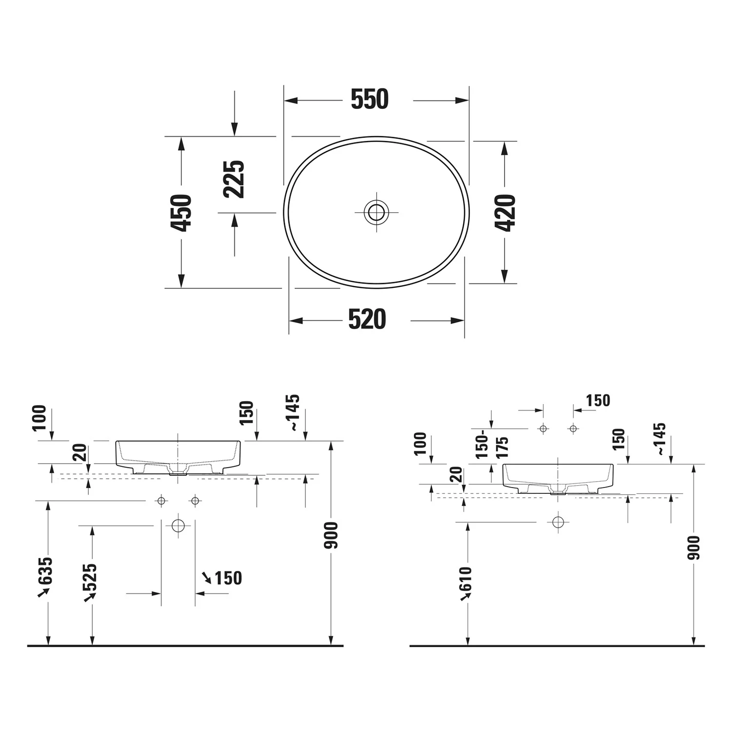 Duravit Balcoon Aufsatzbecken 55 x 45 cm Bild 2