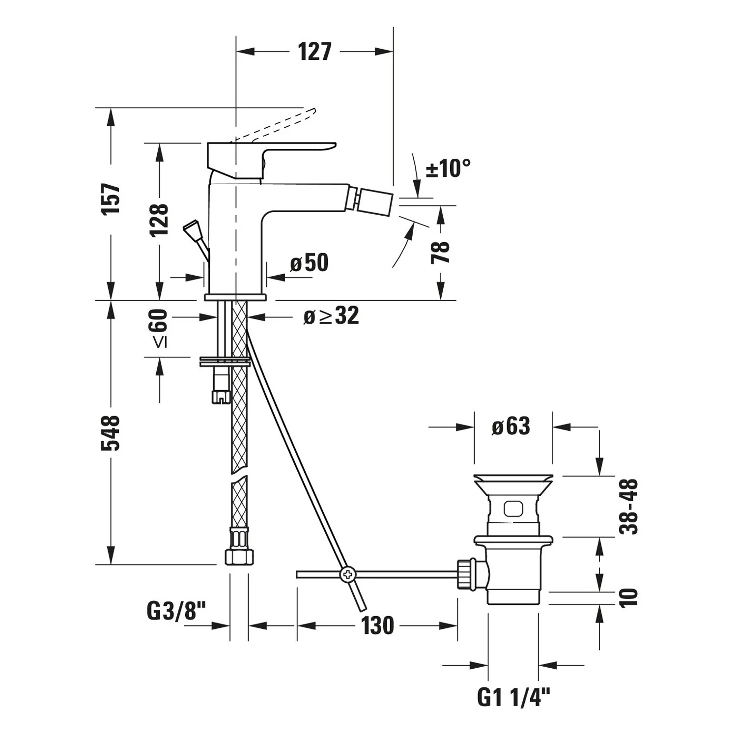 Duravit D-Code Einhebel-Bidetmischer Bild 5